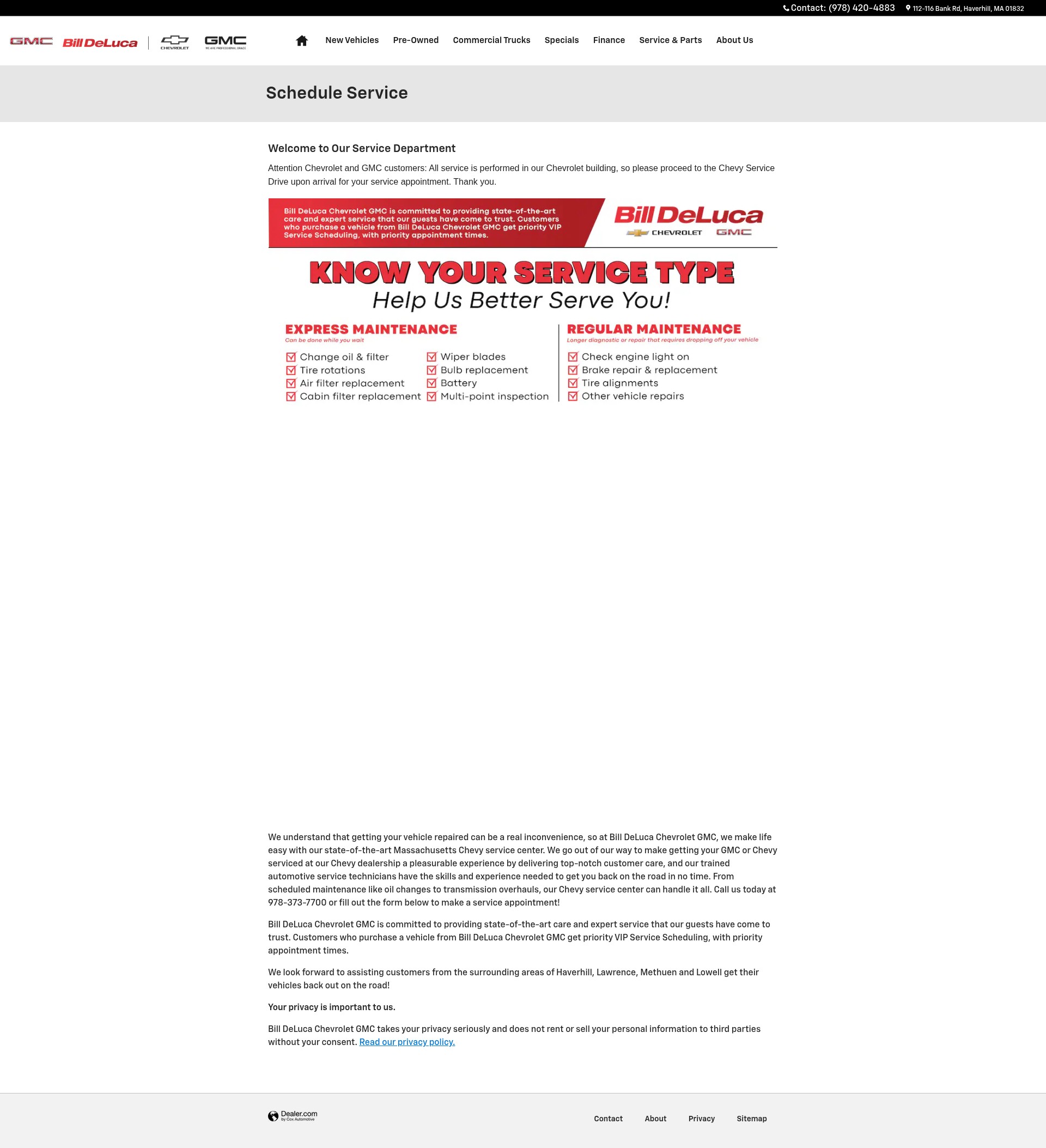 Screenshot of www.billdelucachevroletgmc.com