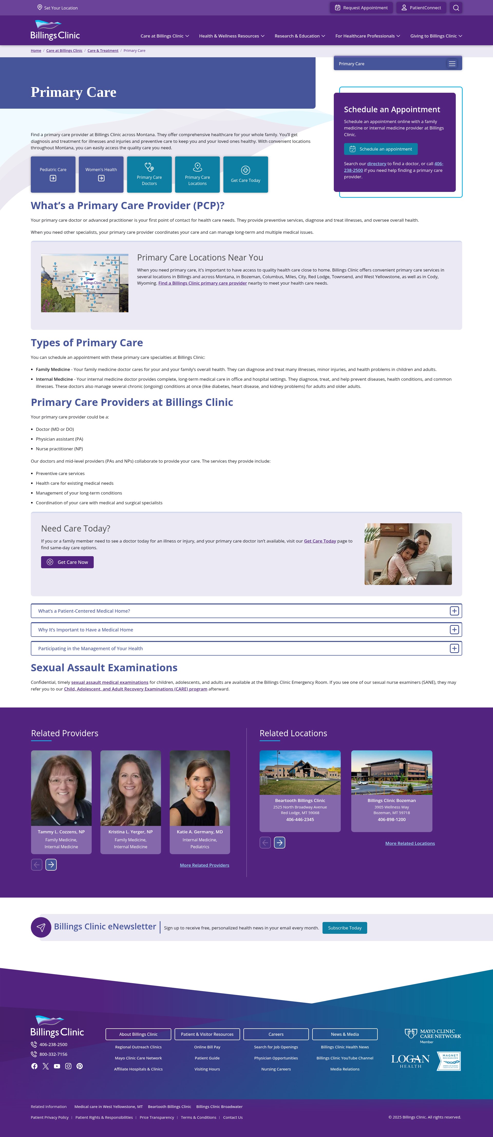 Screenshot of www.billingsclinic.com