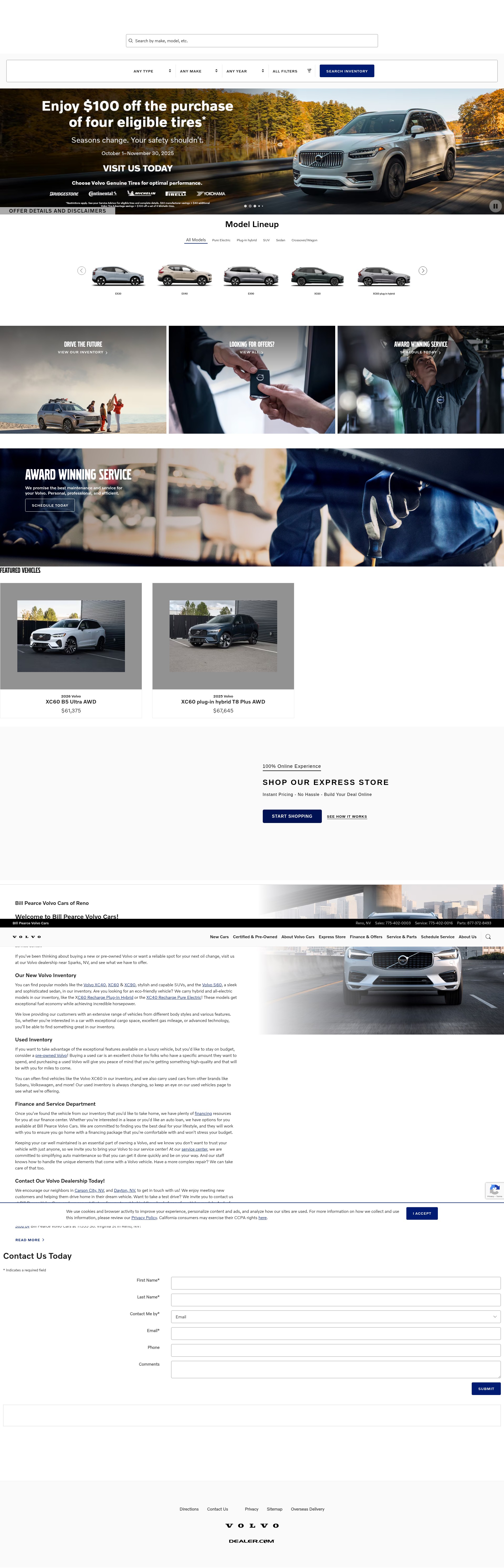 Screenshot of www.billpearcevolvocars.com