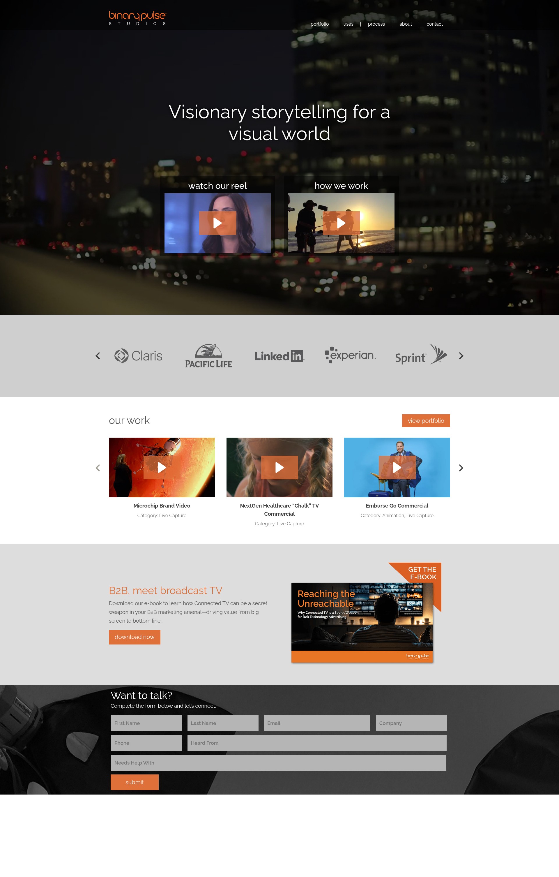 Screenshot of www.binarypulsestudios.com