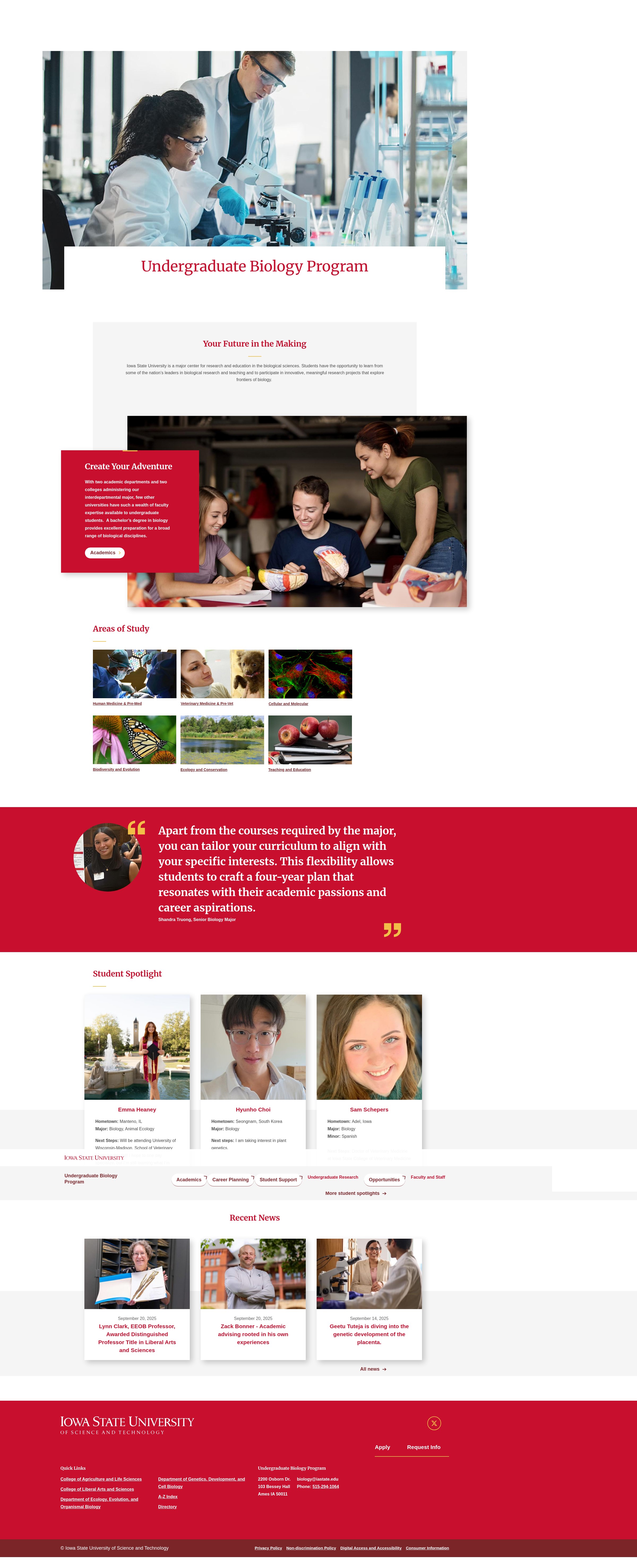 Screenshot of www.biology.iastate.edu