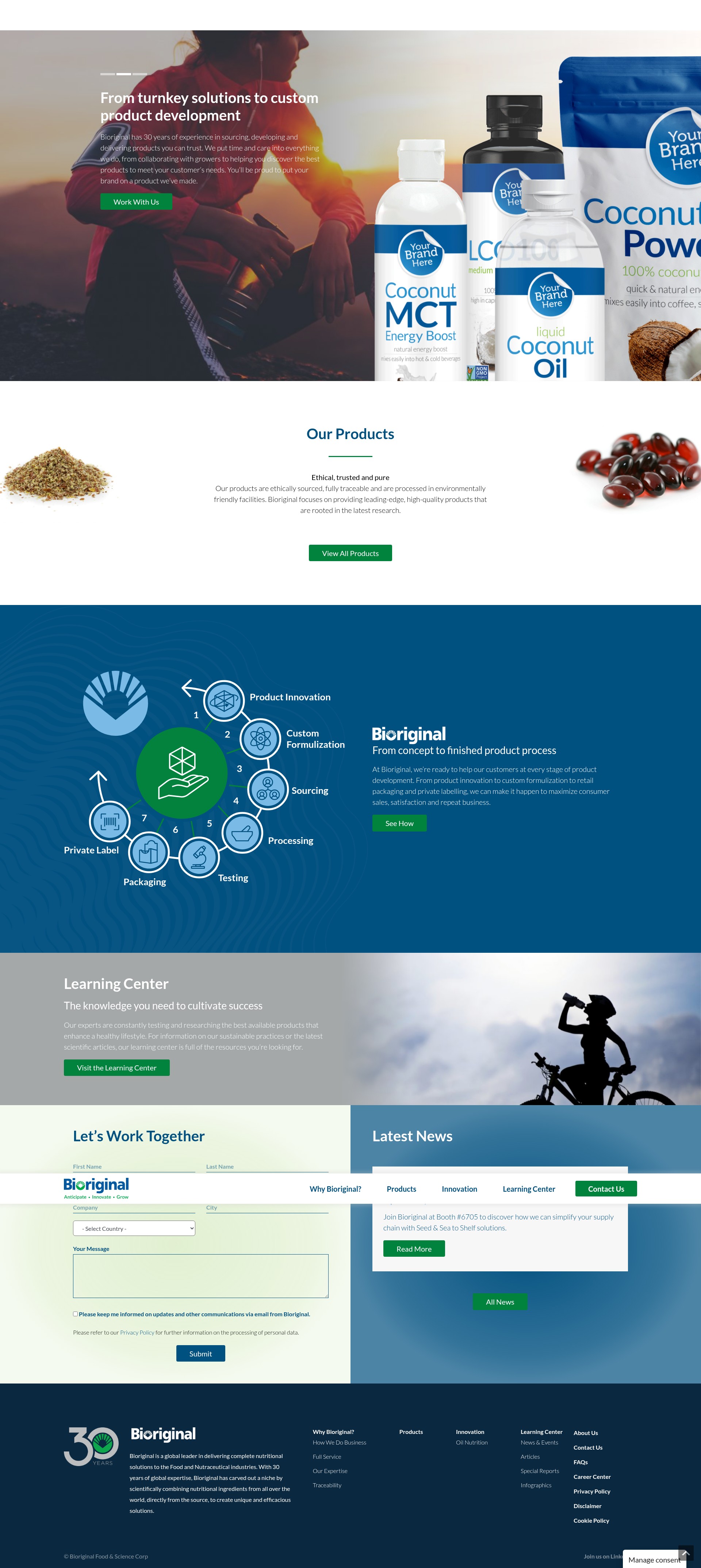 Screenshot of www.bioriginal.com