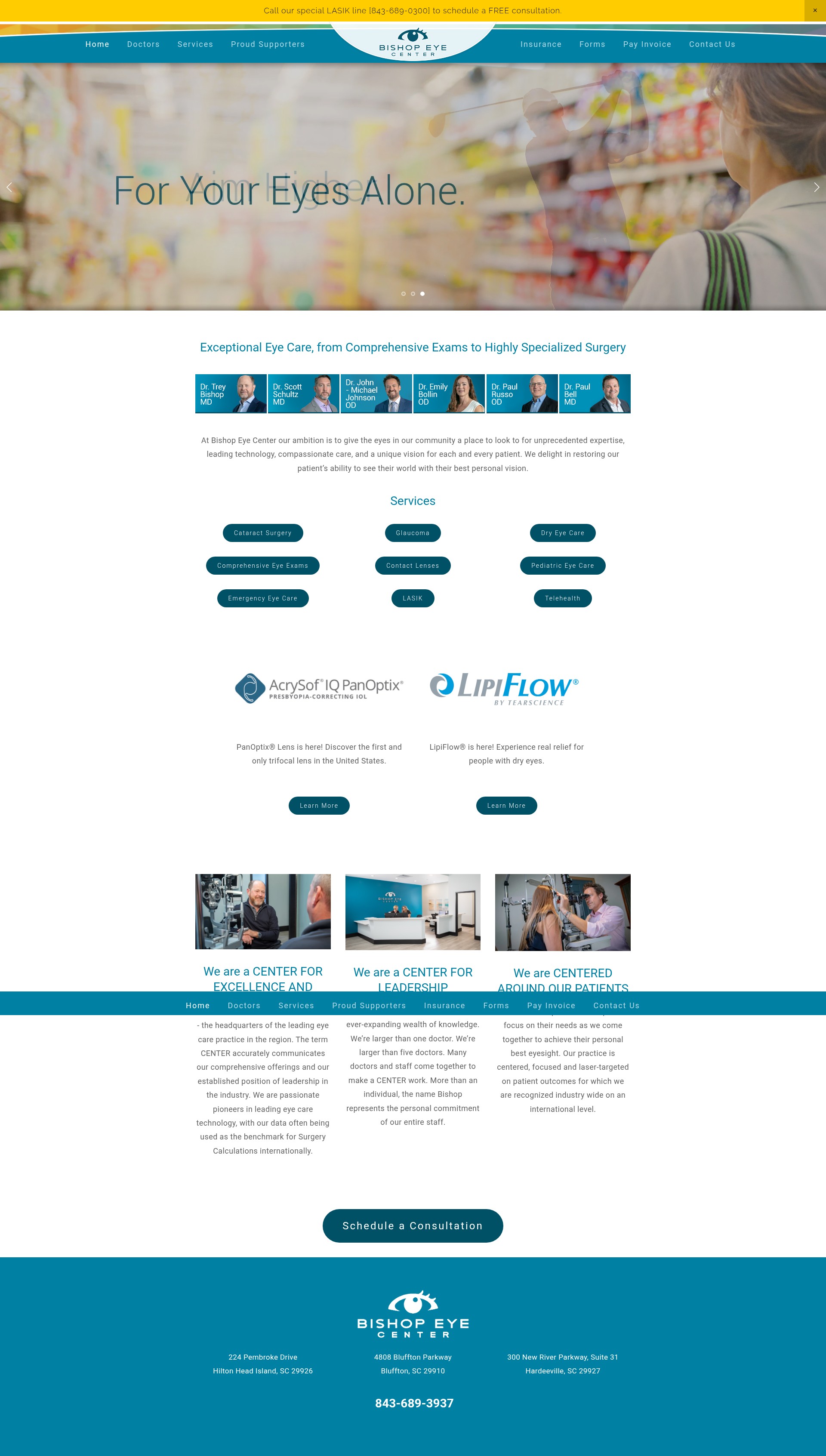 Screenshot of www.bishopeye.com