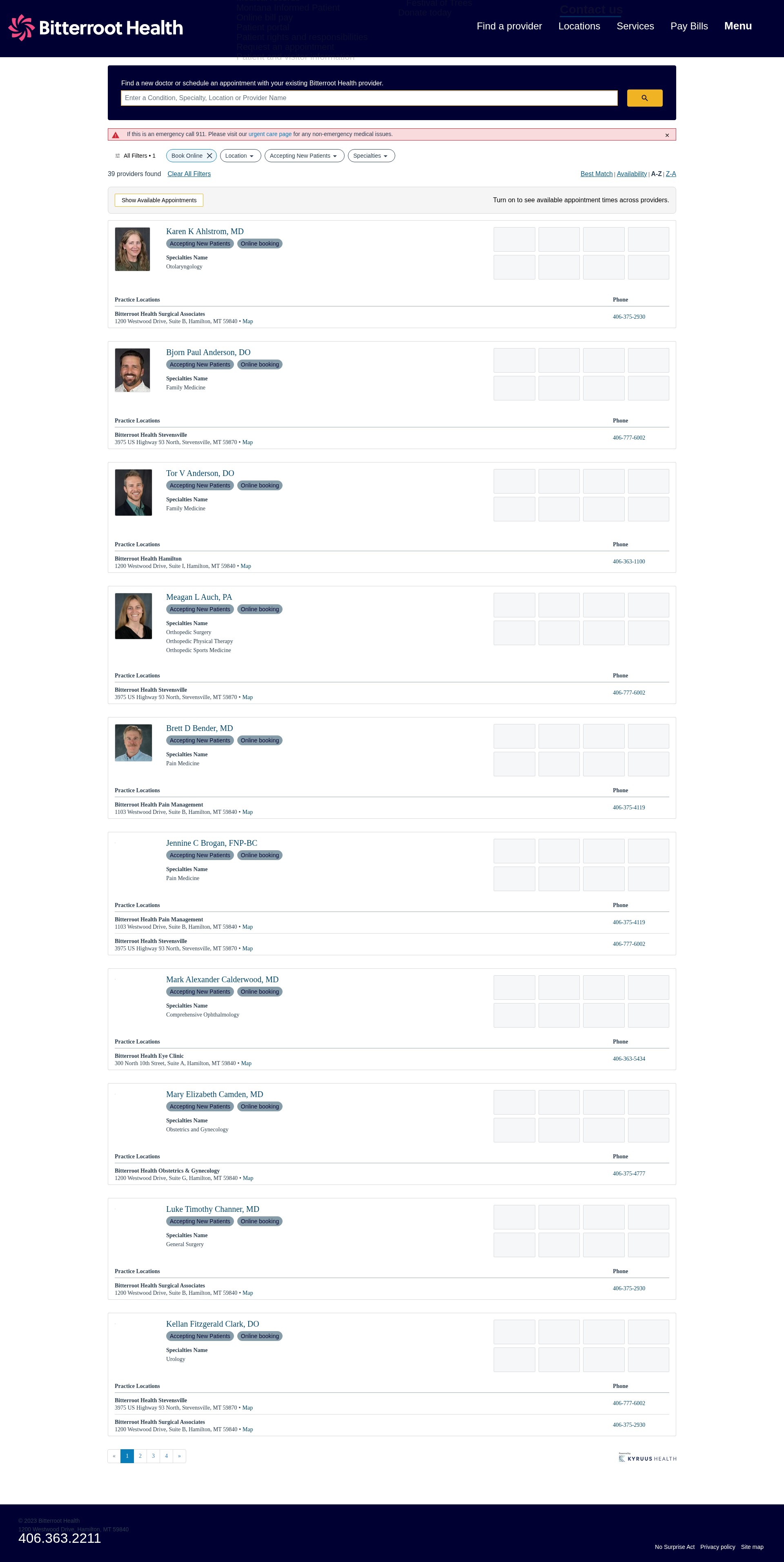 Screenshot of www.bitterroothealth.org