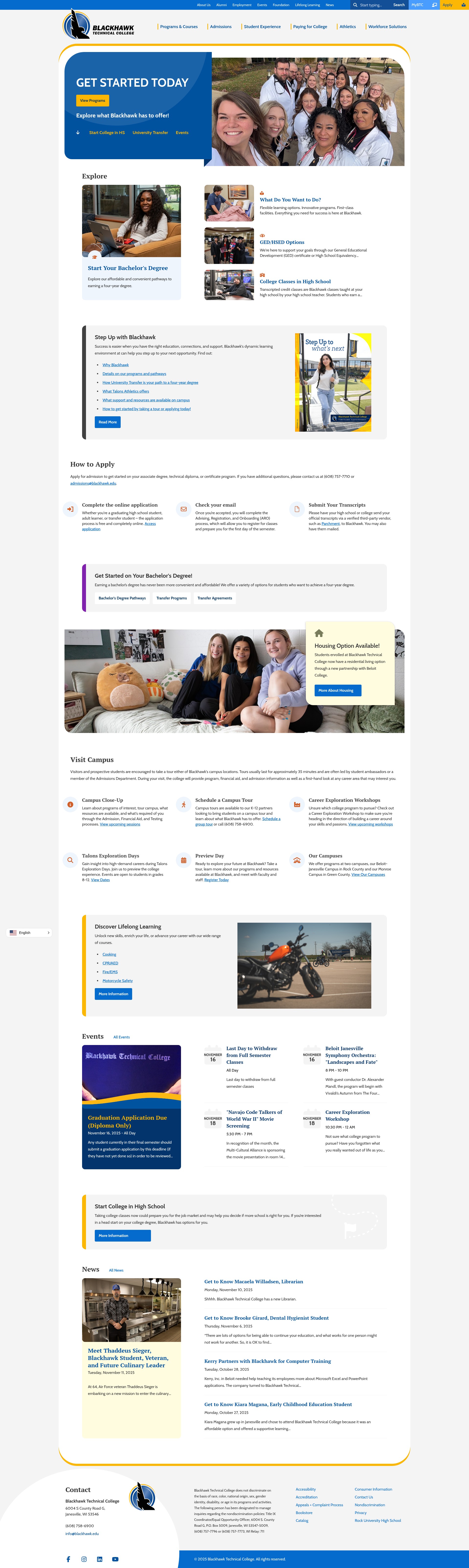 Screenshot of www.blackhawk.edu