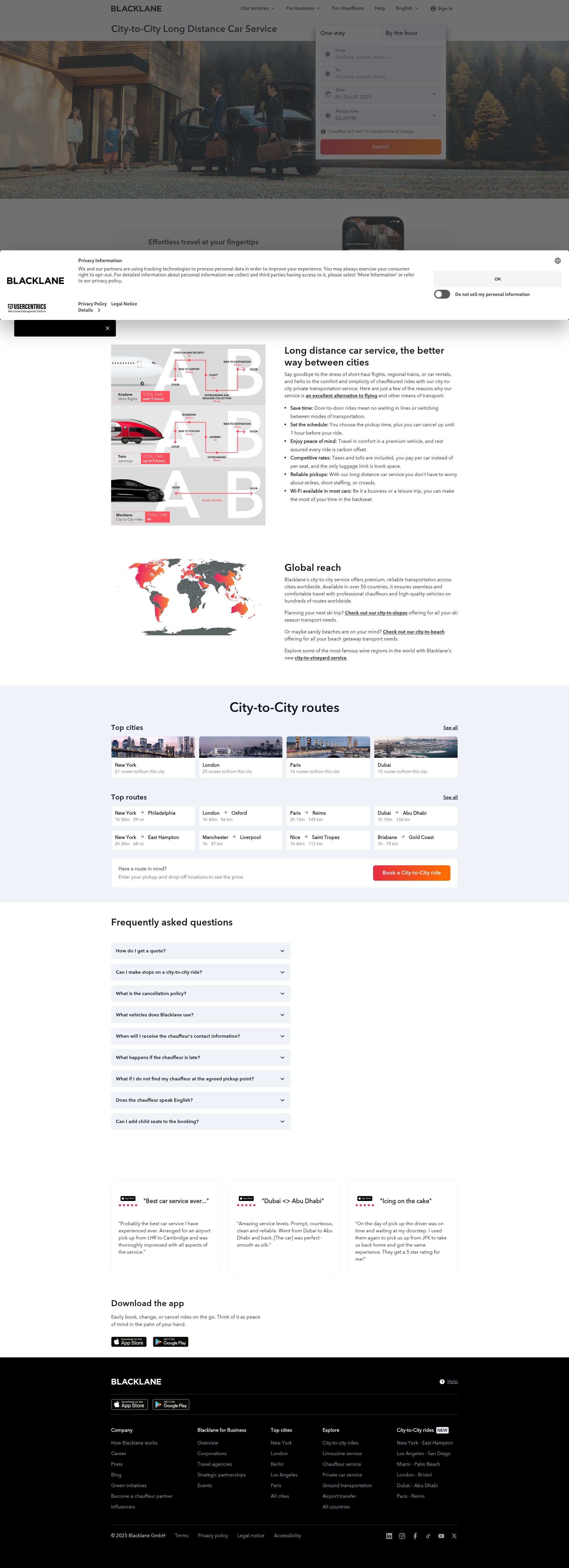 Screenshot of www.blacklane.com