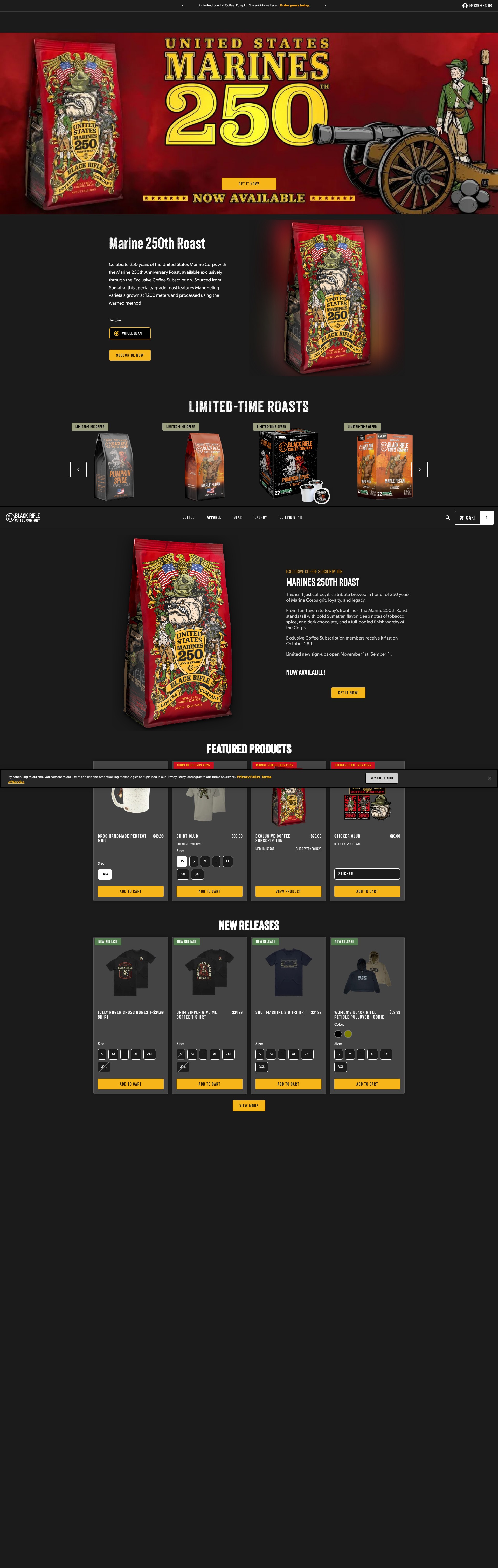 Screenshot of www.blackriflecoffee.com