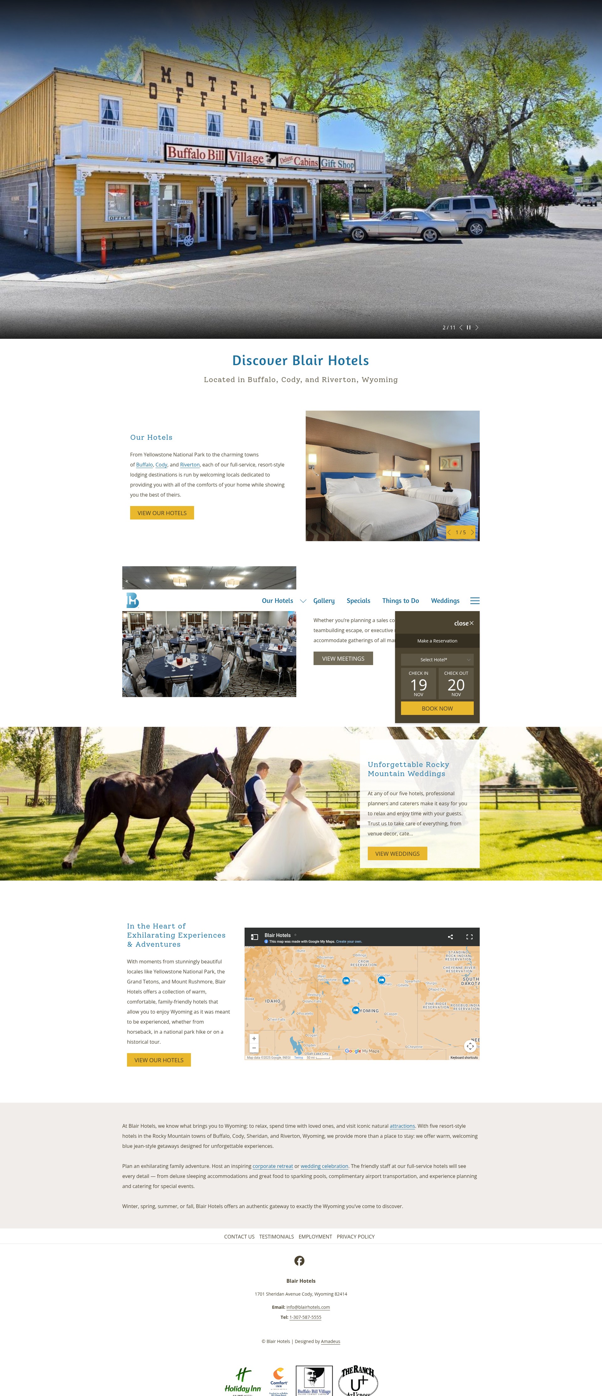 Screenshot of www.blairhotels.com
