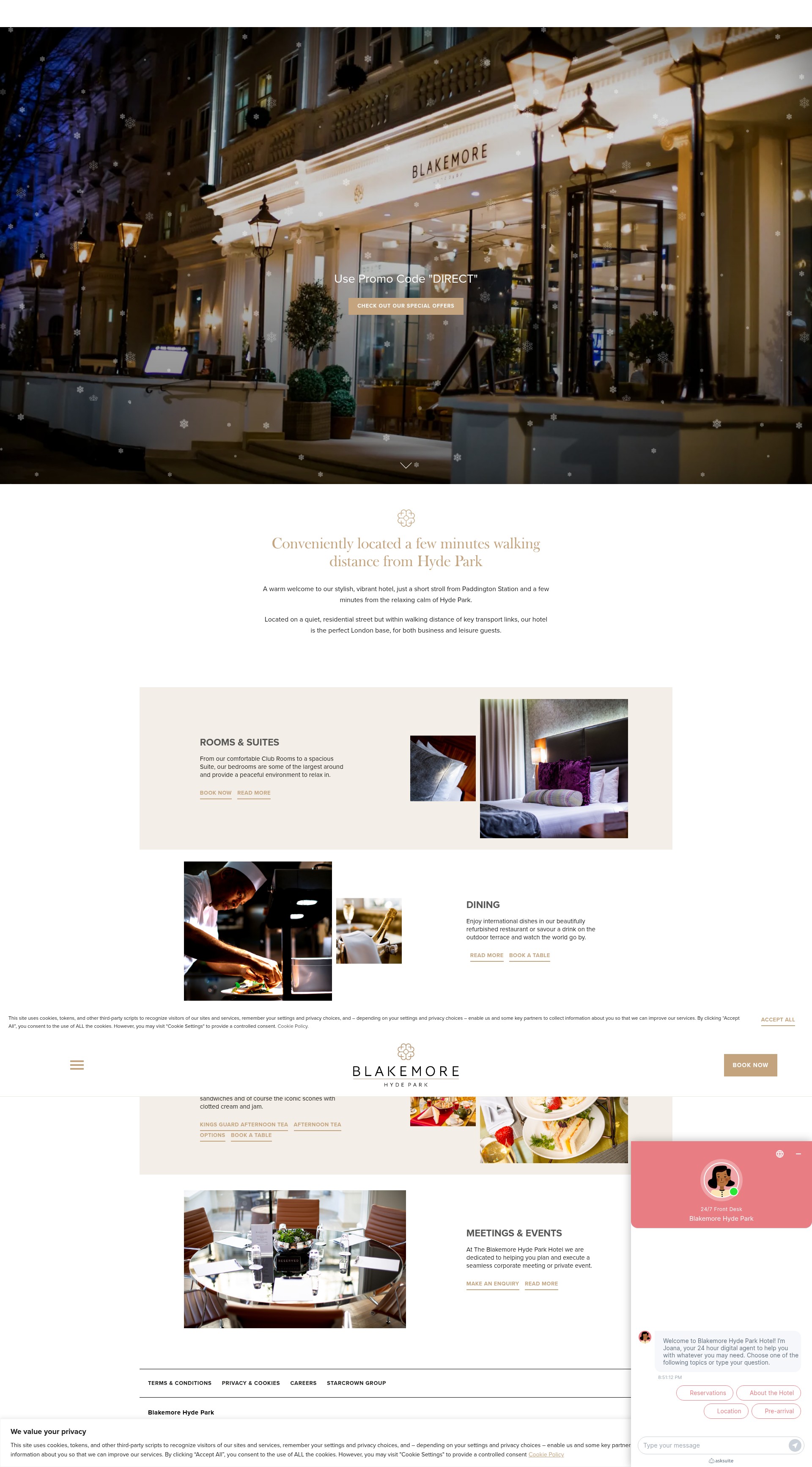 Screenshot of www.blakemorehydepark.com