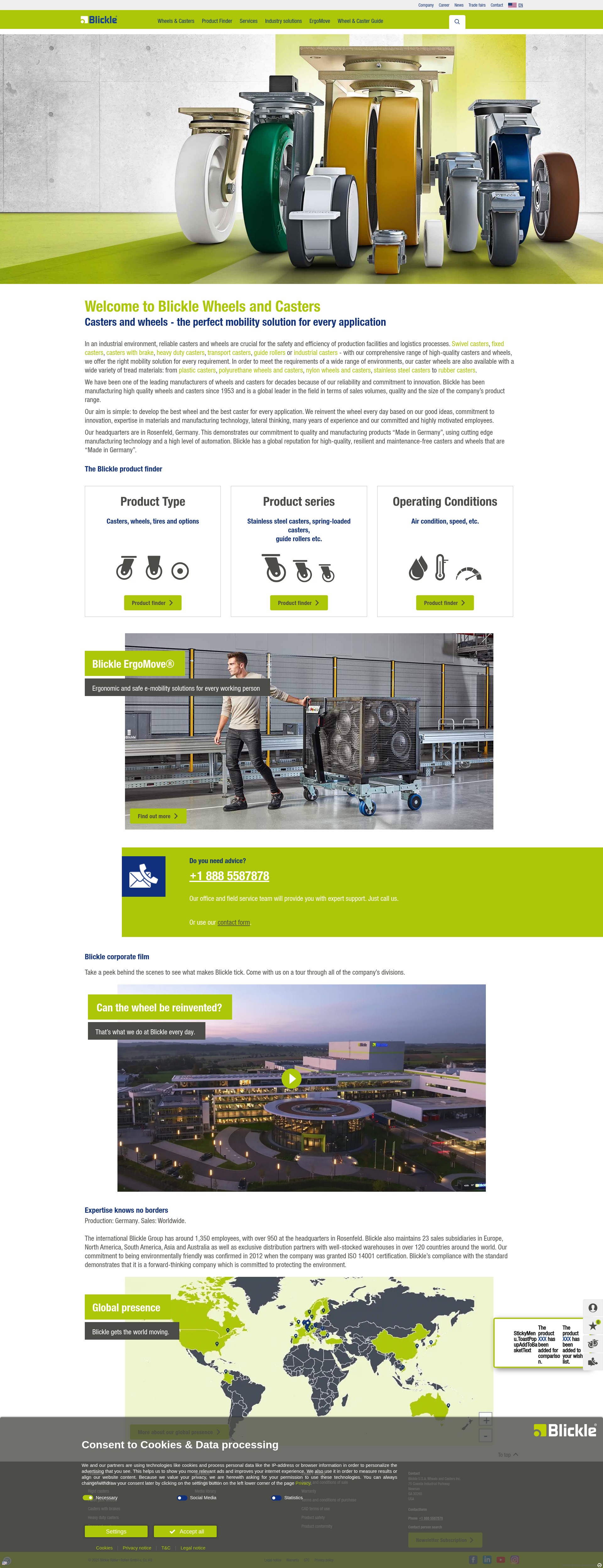 Screenshot of www.blickle.us