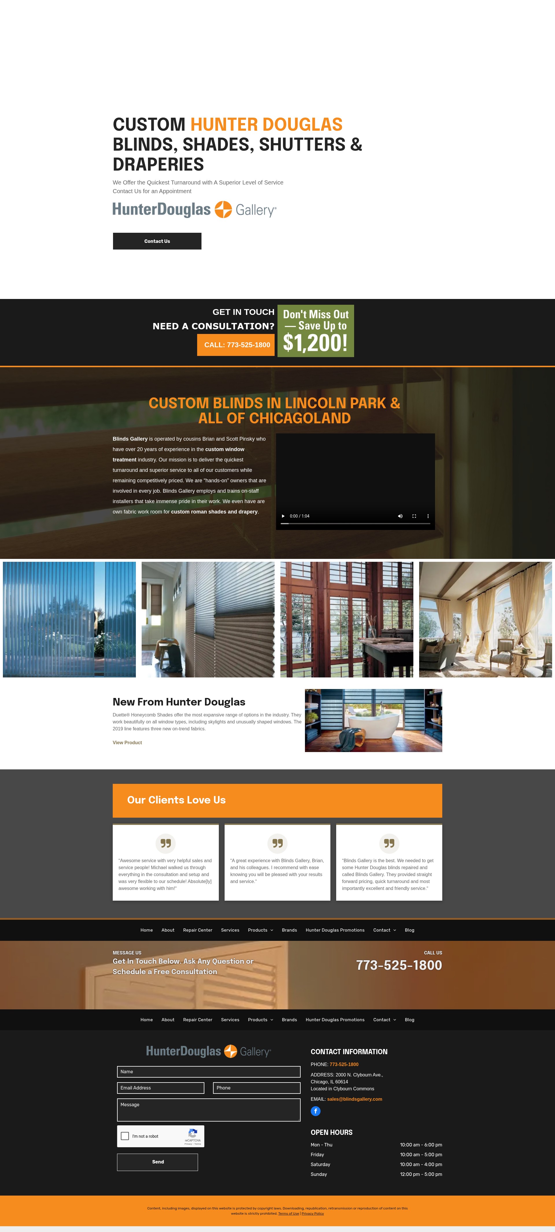 Screenshot of www.blindsgalleryil.com