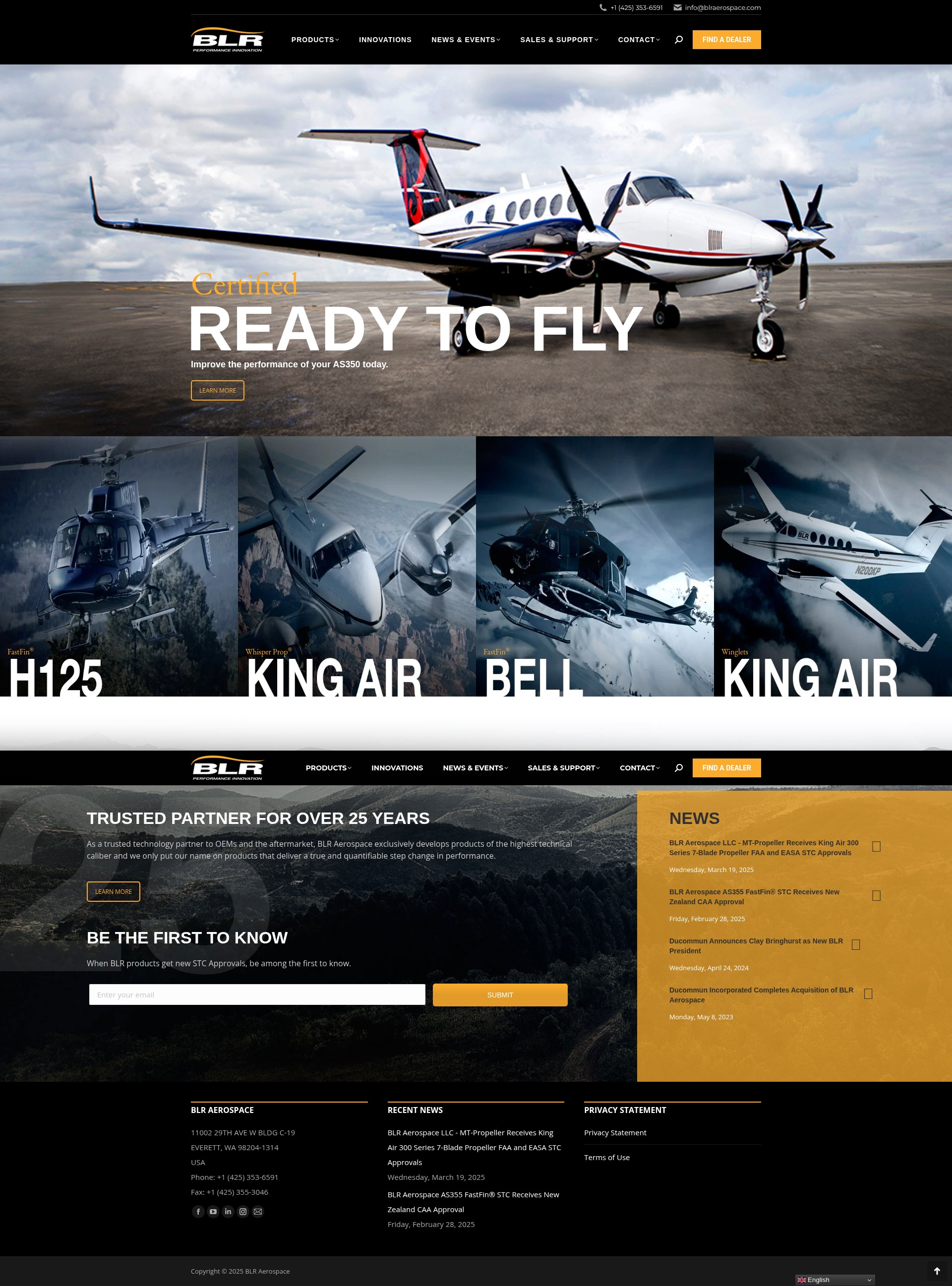 Screenshot of www.blraerospace.com