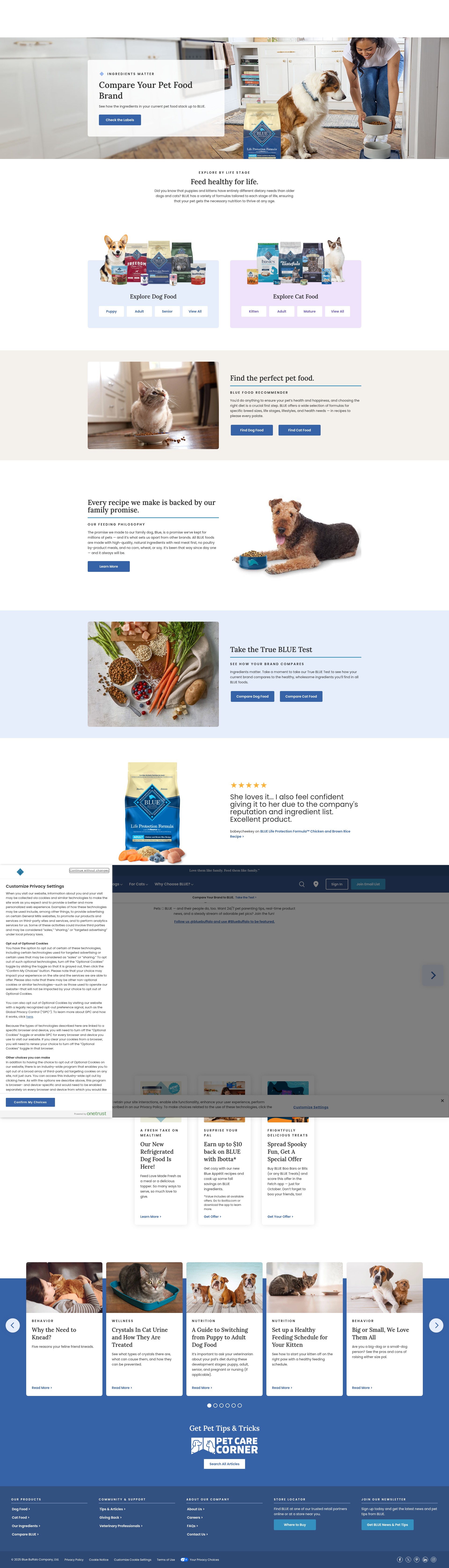Screenshot of www.bluebuffalo.com