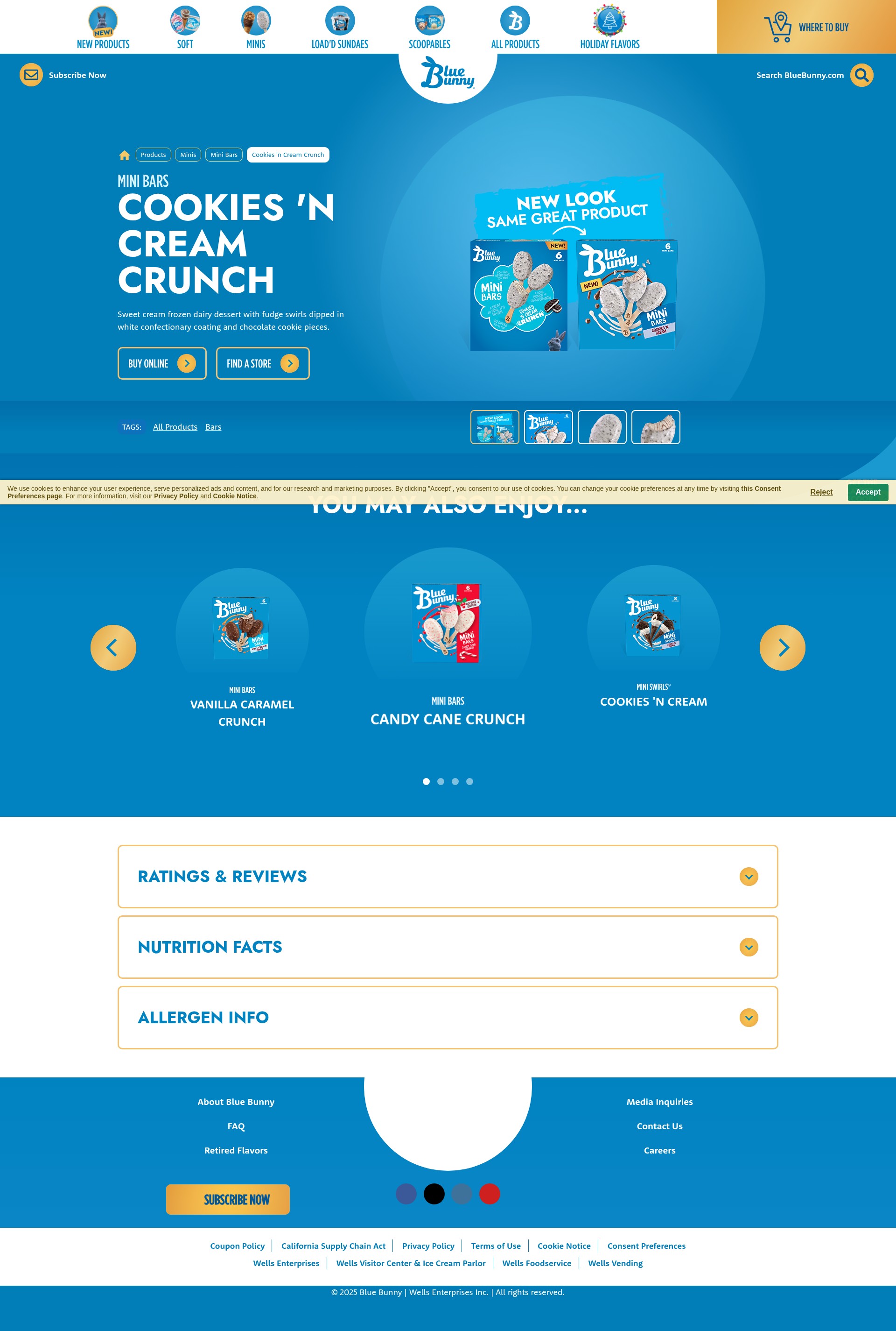 Screenshot of www.bluebunny.com