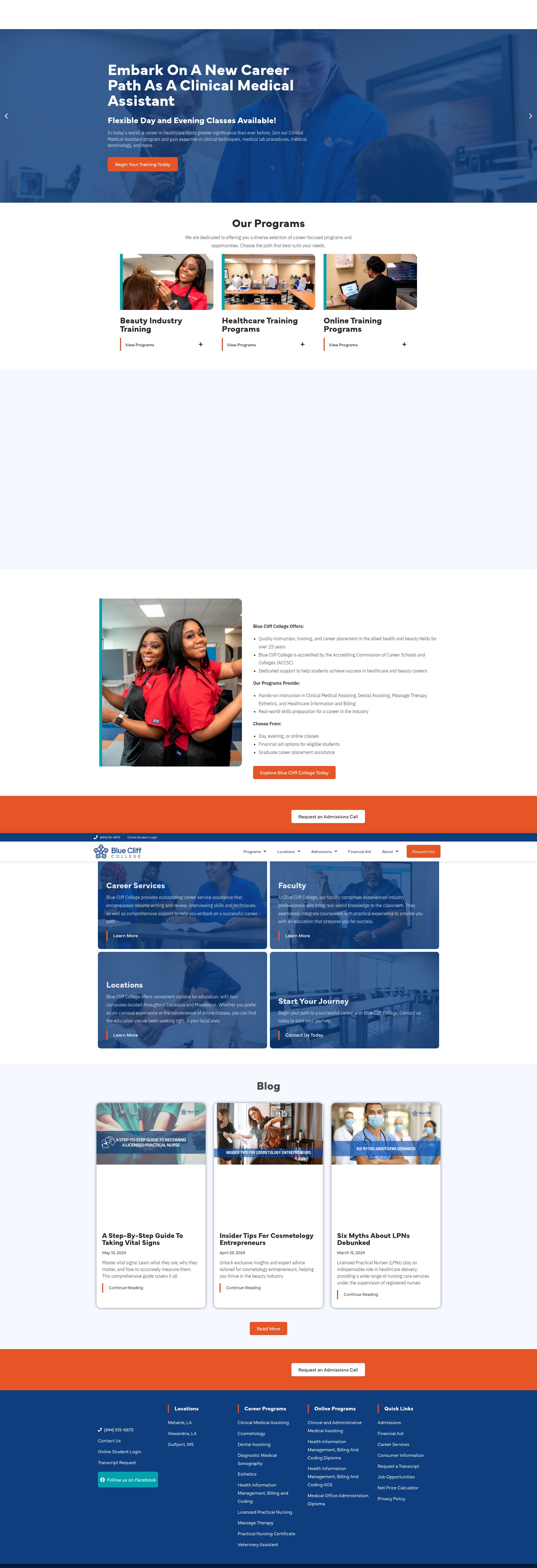 Screenshot of www.bluecliffcollege.edu