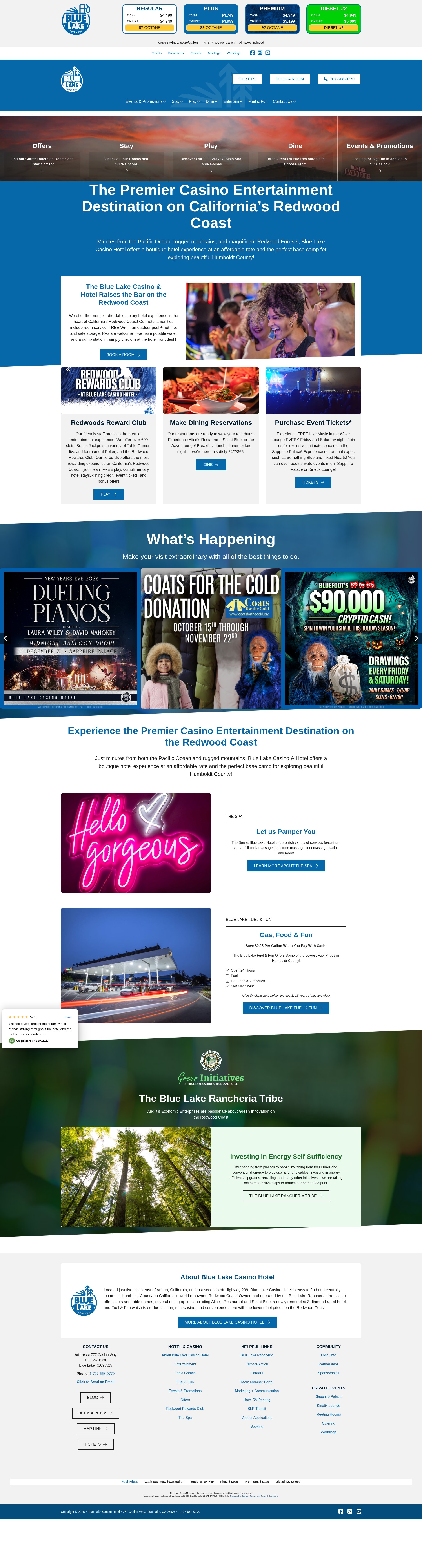 Screenshot of www.bluelakecasino.com