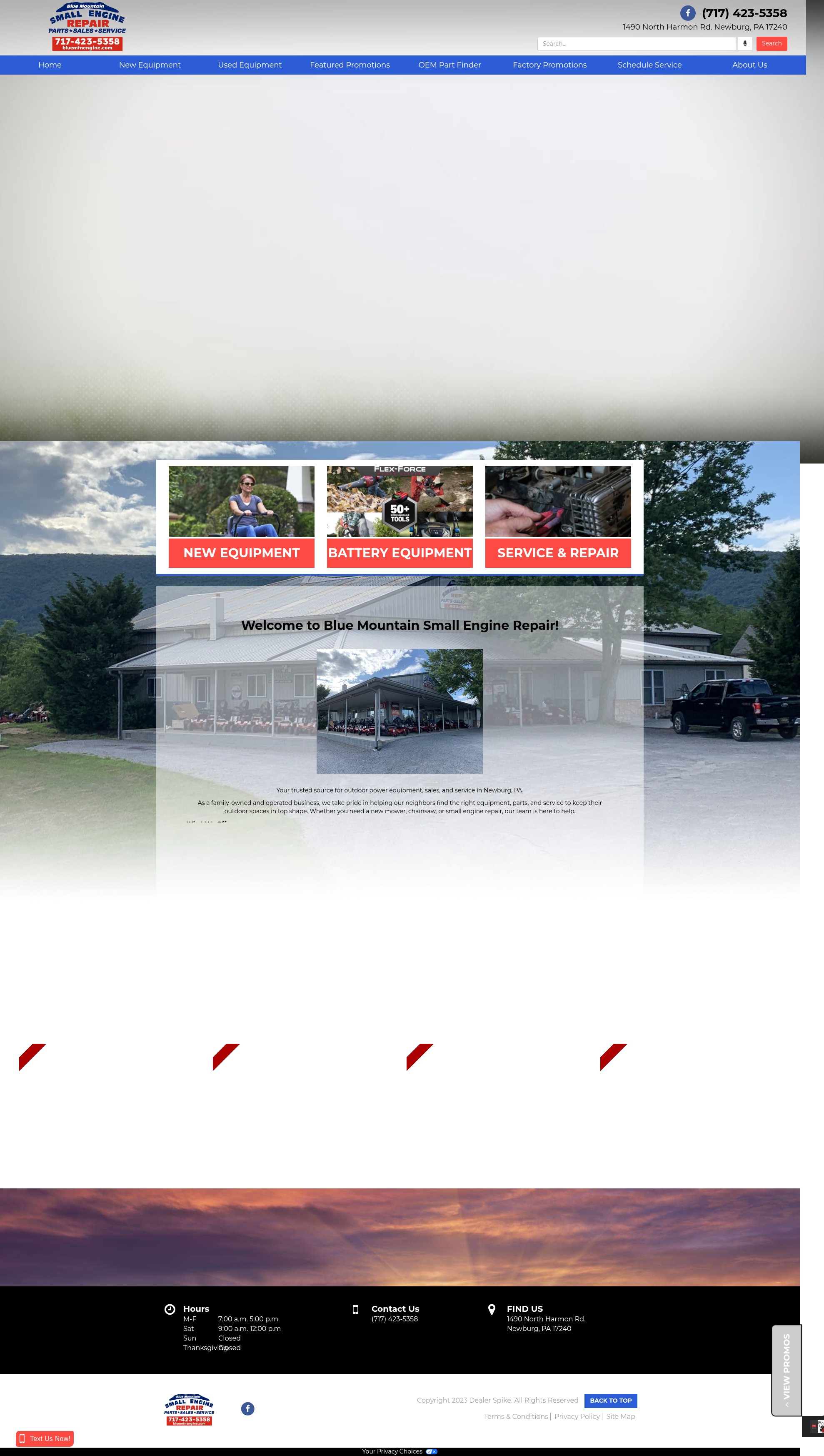 Screenshot of www.bluemtnengine.com