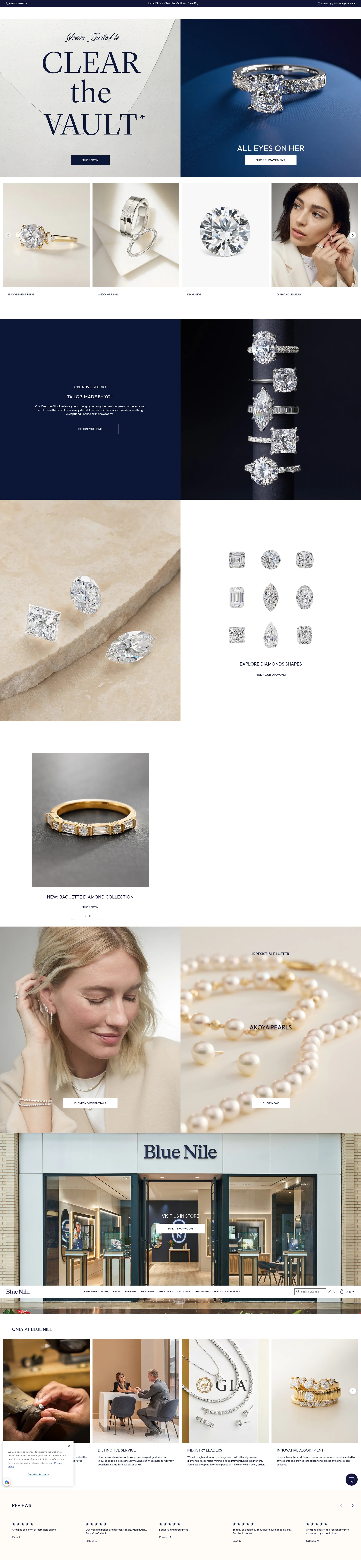 Screenshot of www.bluenile.com