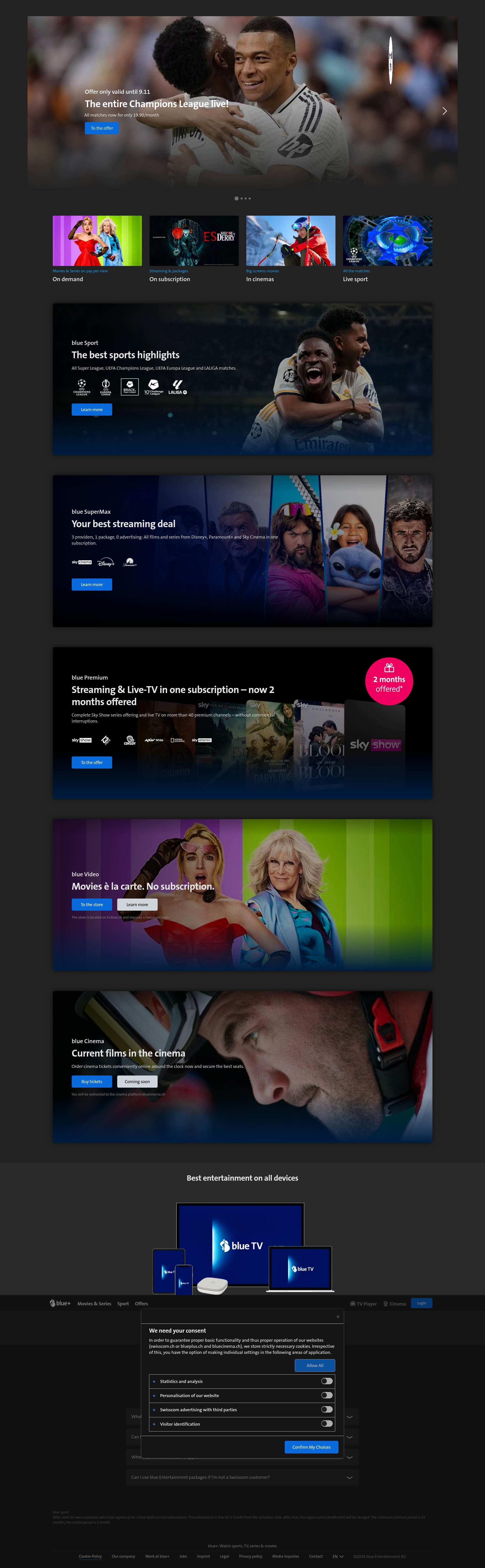 Screenshot of www.blueplus.ch