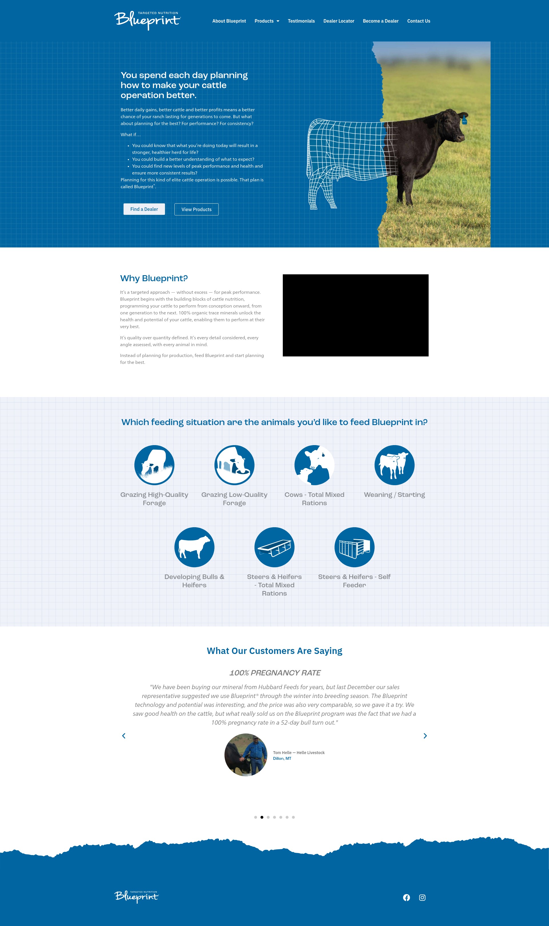 Screenshot of www.blueprintanimalnutrition.com