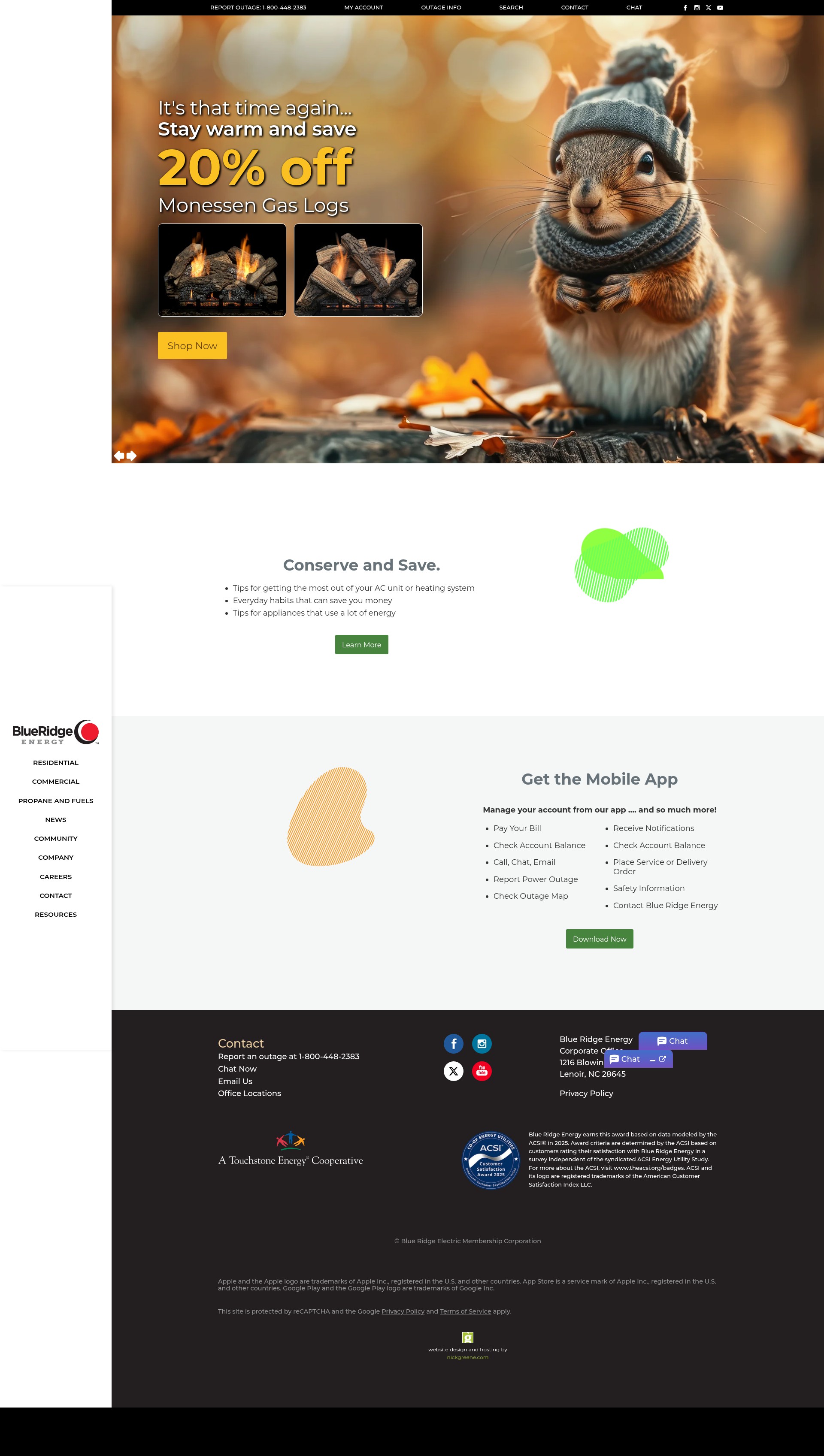 Screenshot of www.blueridgeenergy.com