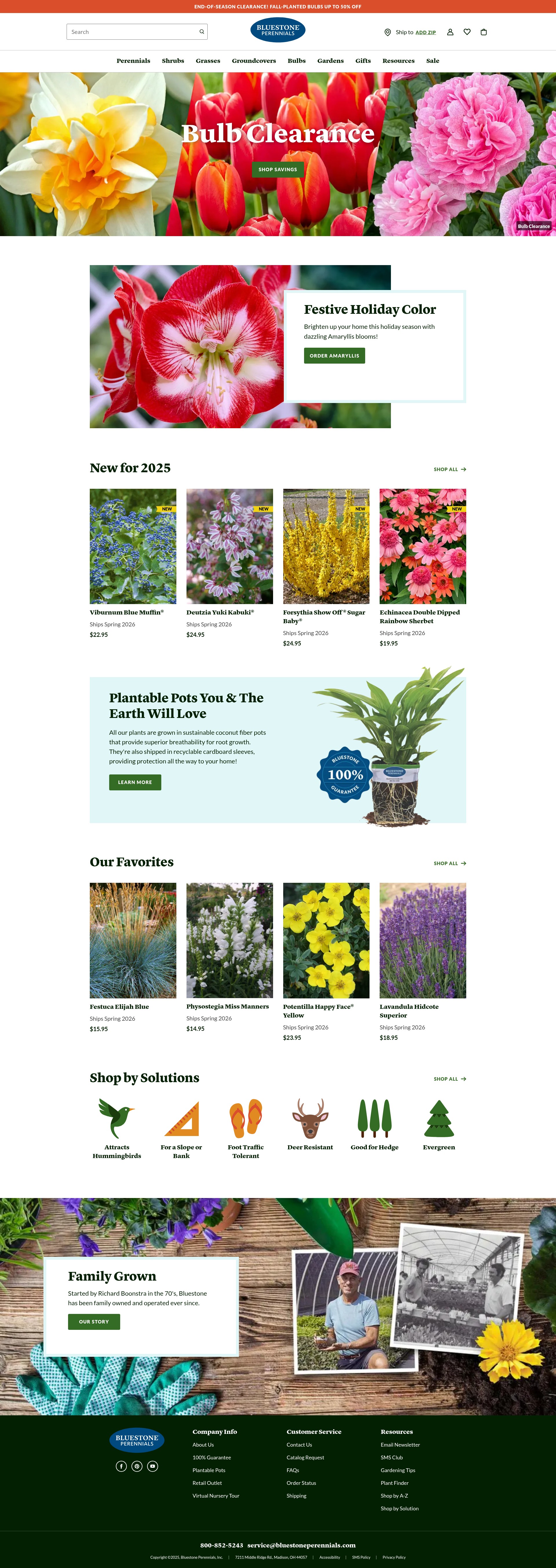 Screenshot of www.bluestoneperennials.com