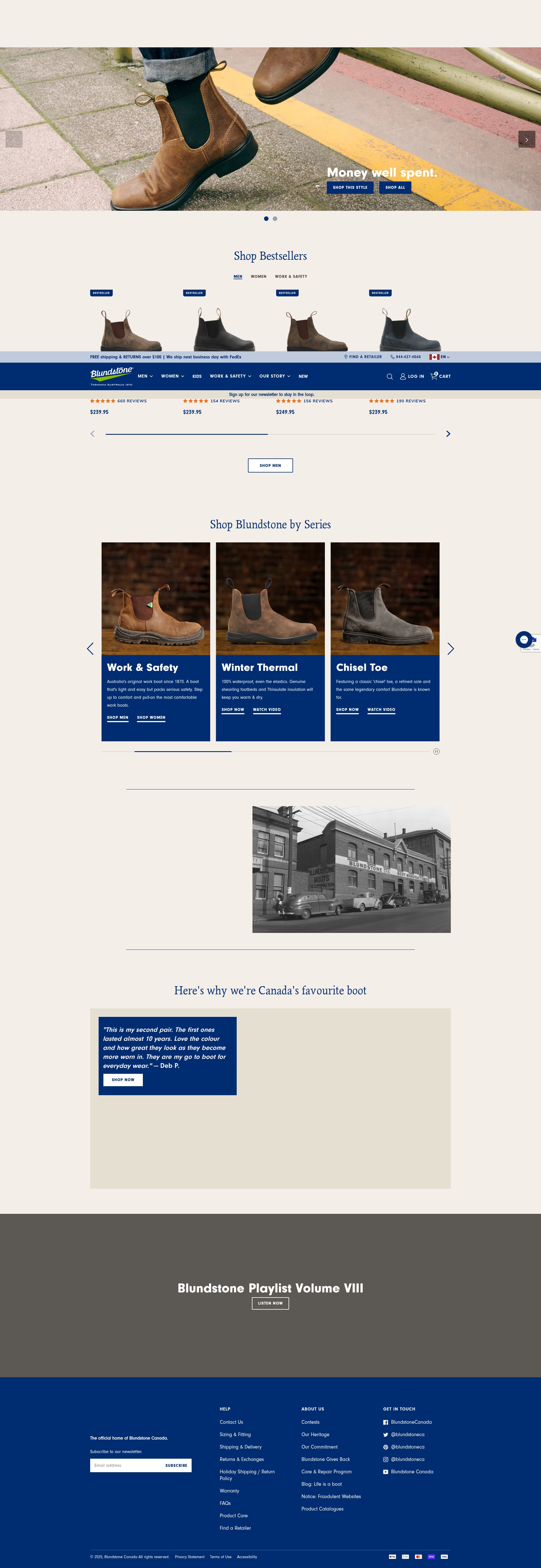 Screenshot of www.blundstone.ca
