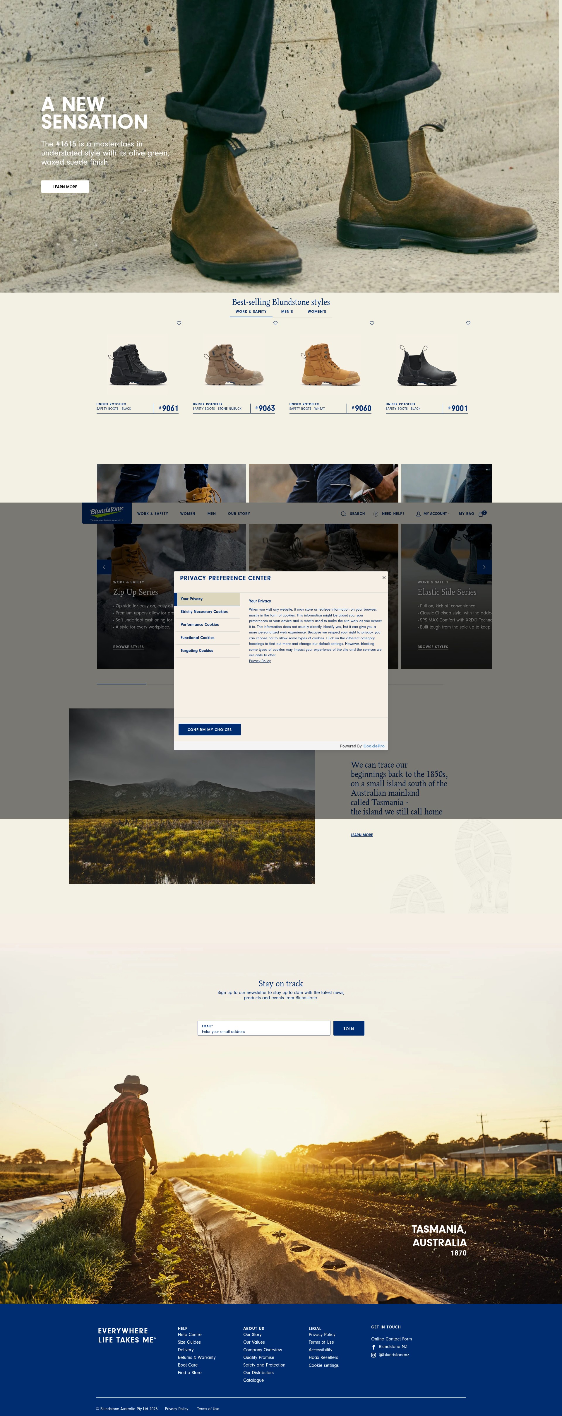 Screenshot of www.blundstone.co.nz