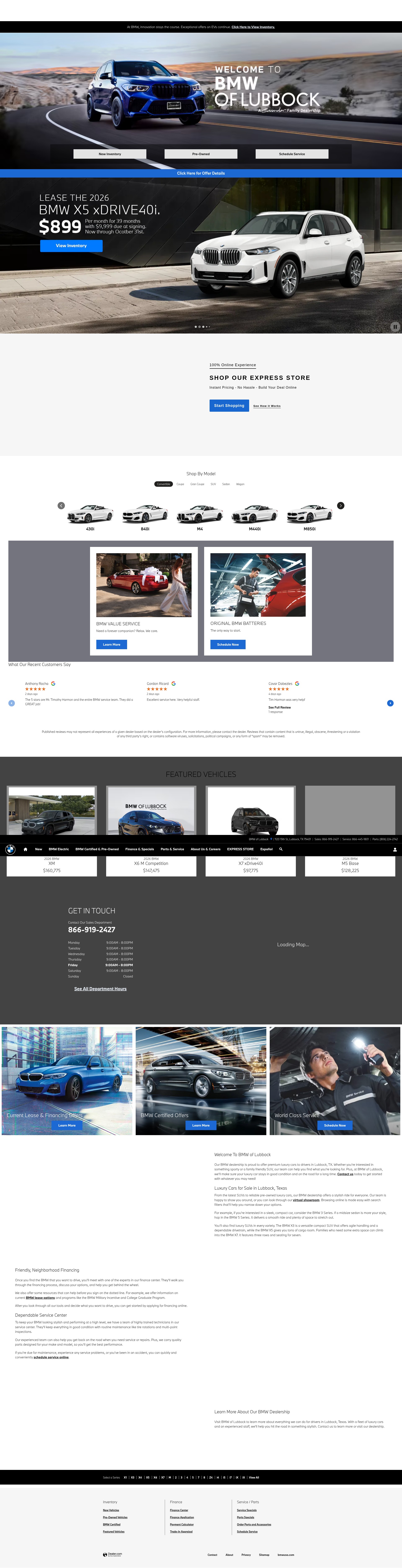 Screenshot of www.bmwoflubbock.com