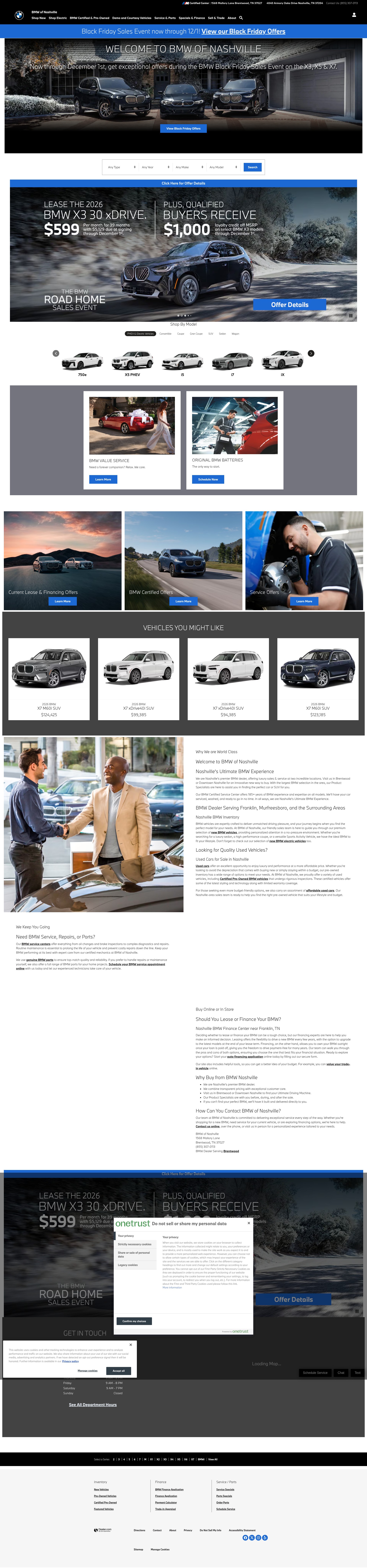 Screenshot of www.bmwofnashville.com