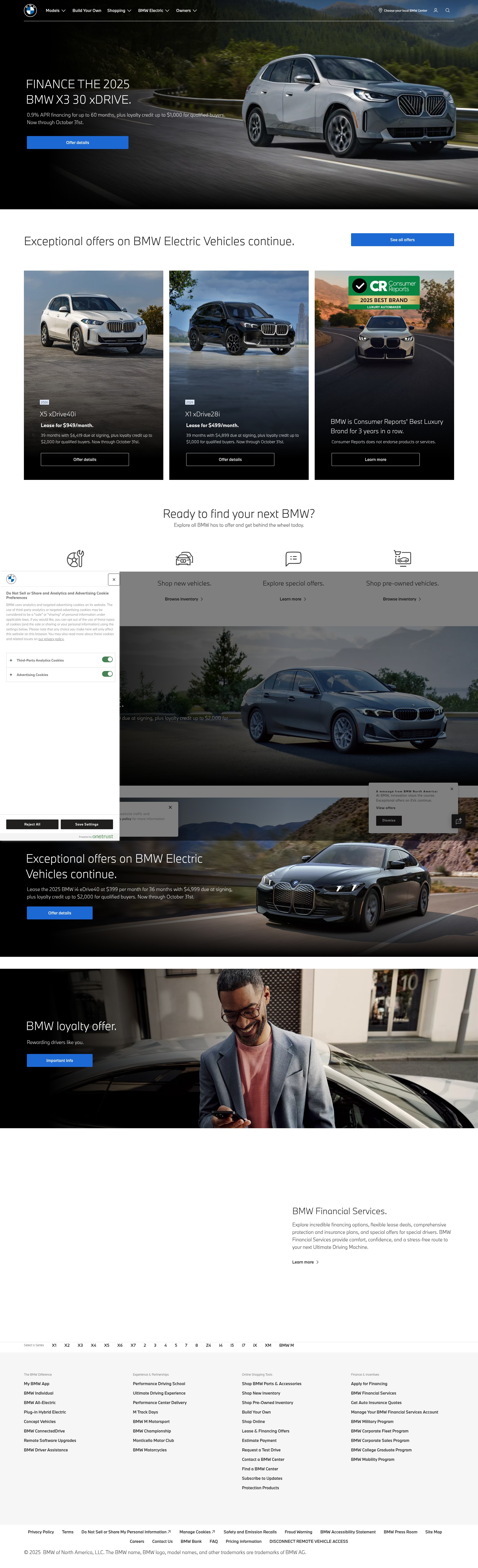 Screenshot of www.bmwusa.com