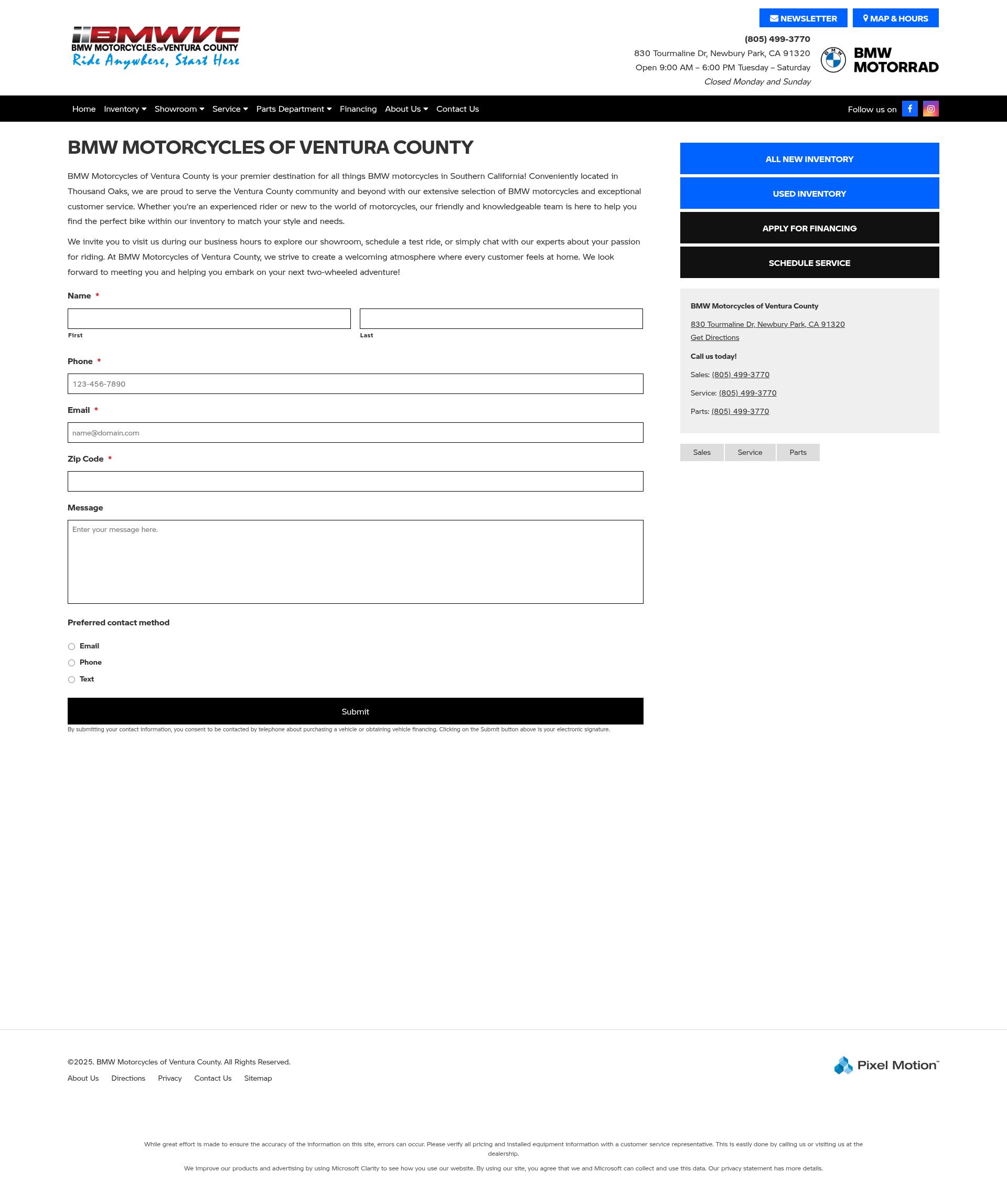 Screenshot of www.bmwventura.com
