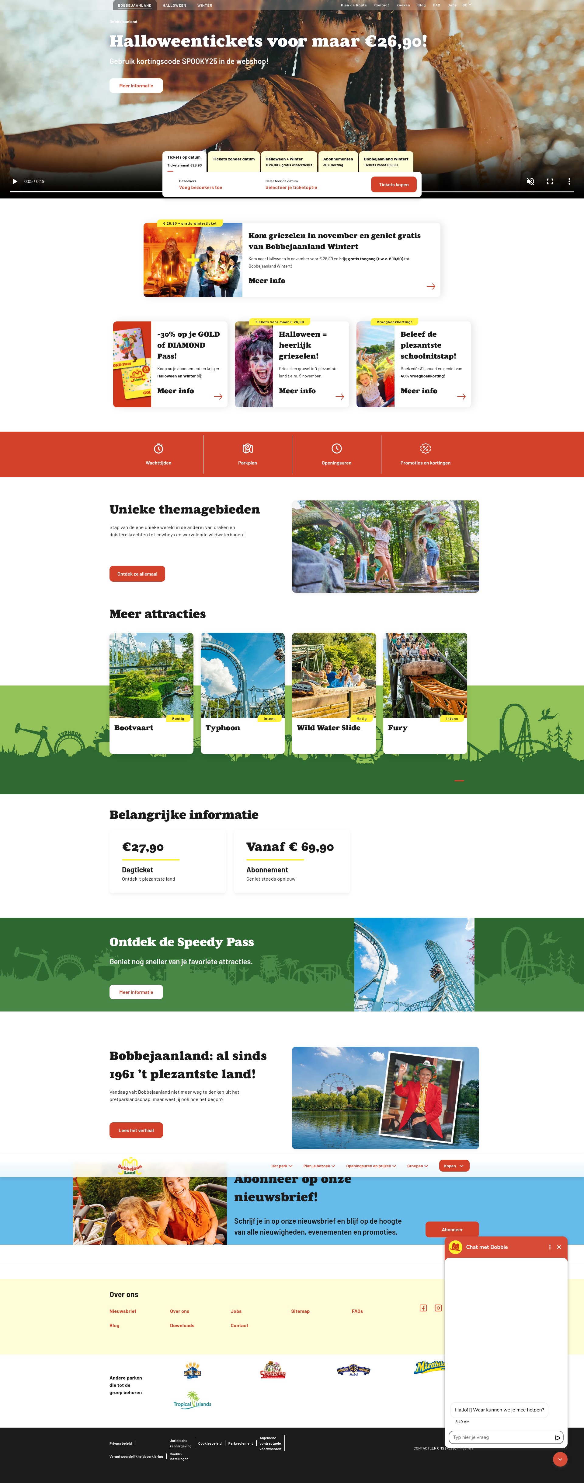 Screenshot of www.bobbejaanland.be