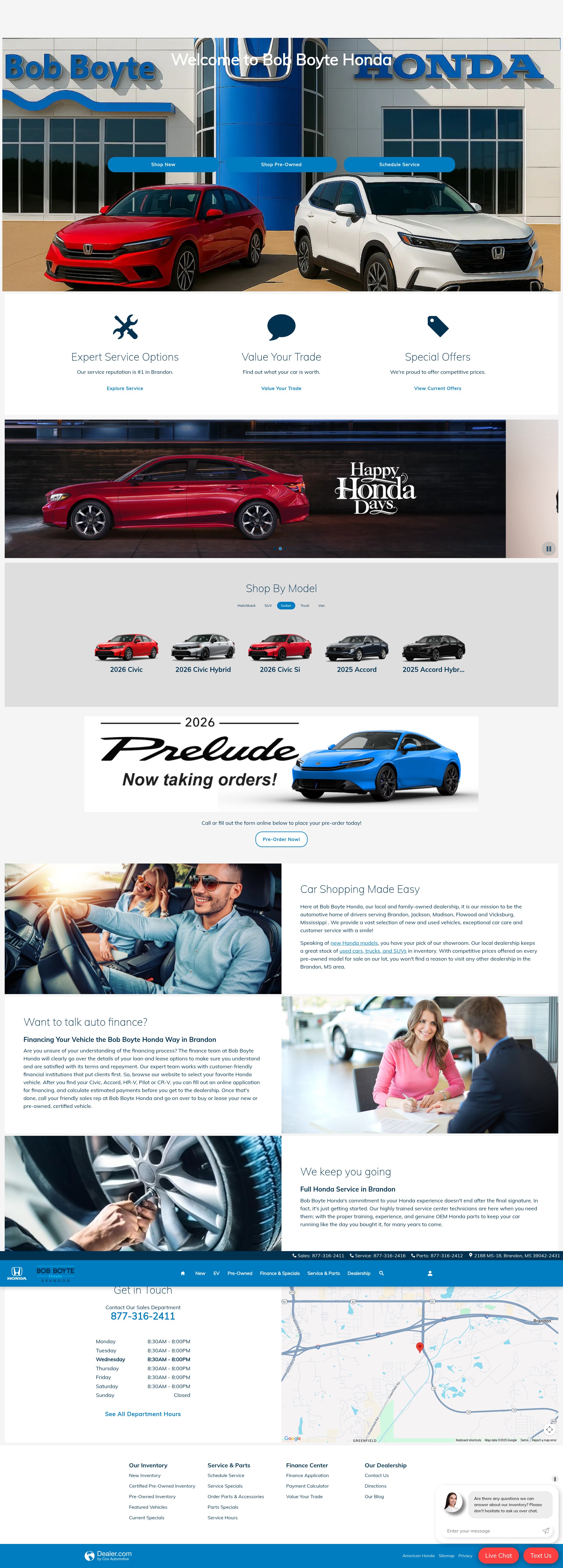 Screenshot of www.bobboytehonda.com