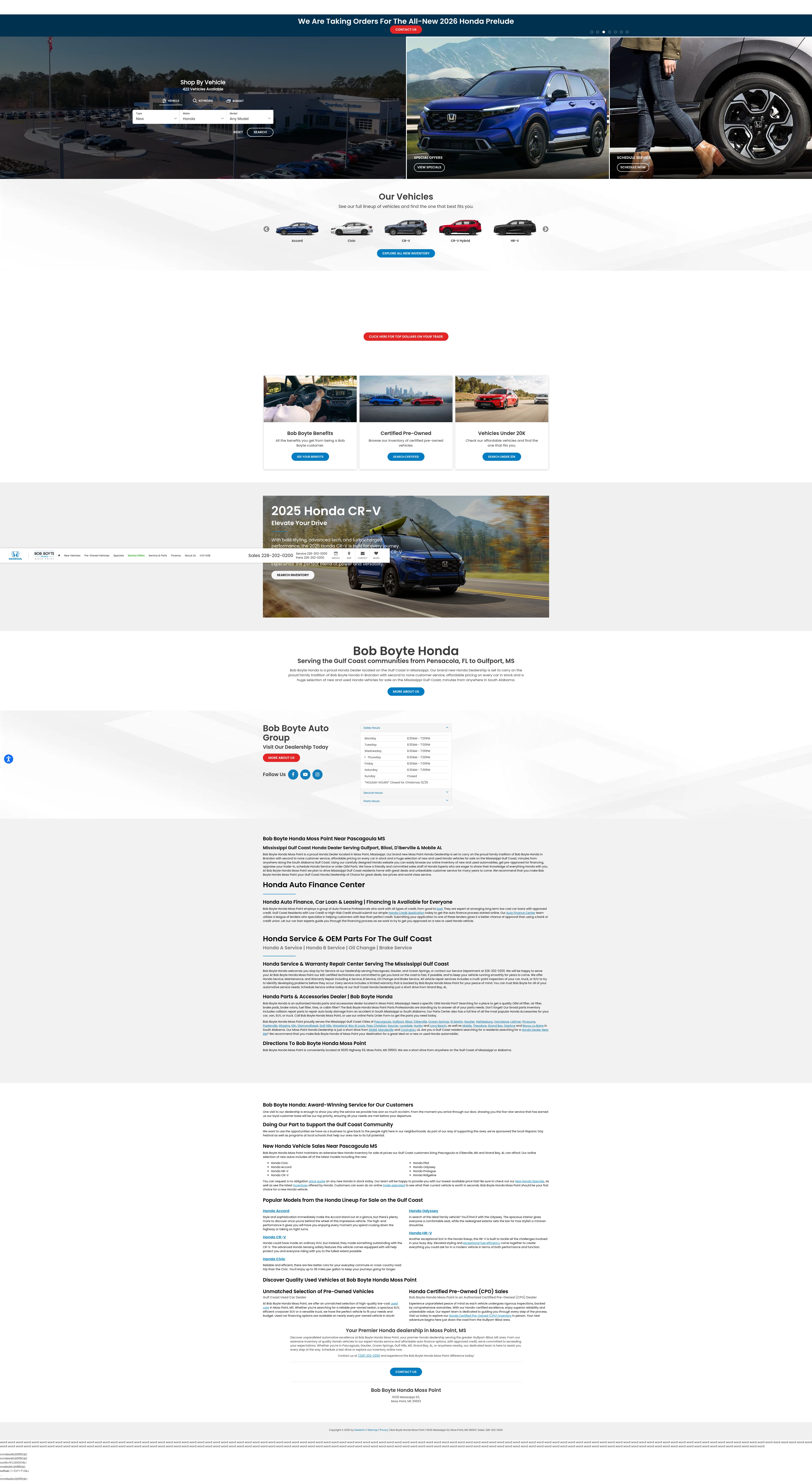 Screenshot of www.bobboytehondamosspoint.com