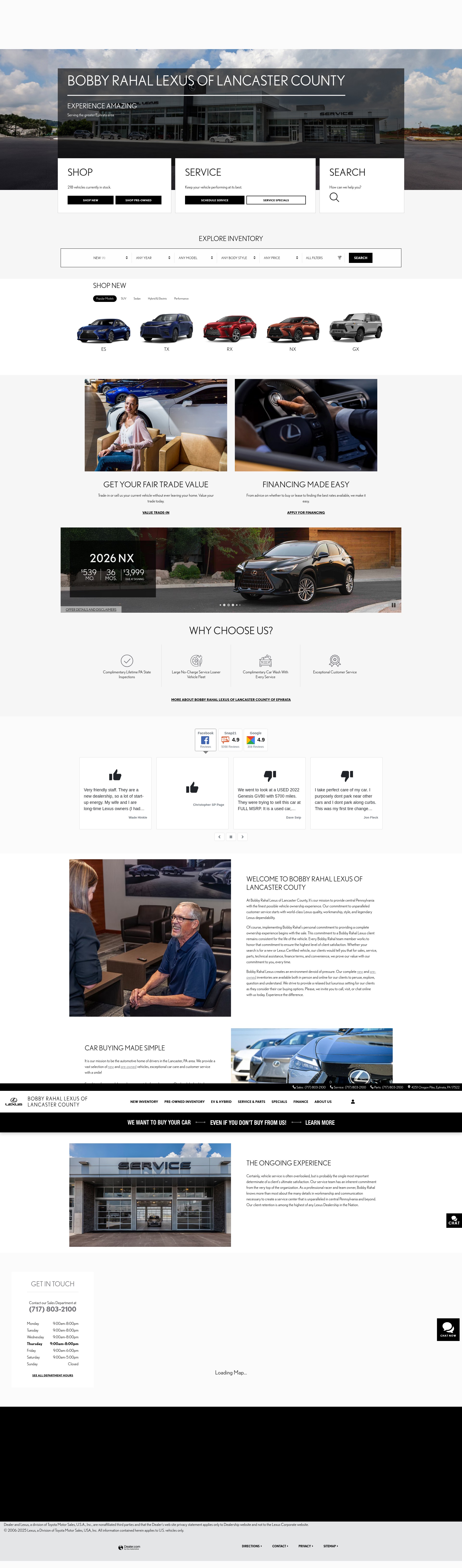 Screenshot of www.bobbyrahallexusoflancaster.com