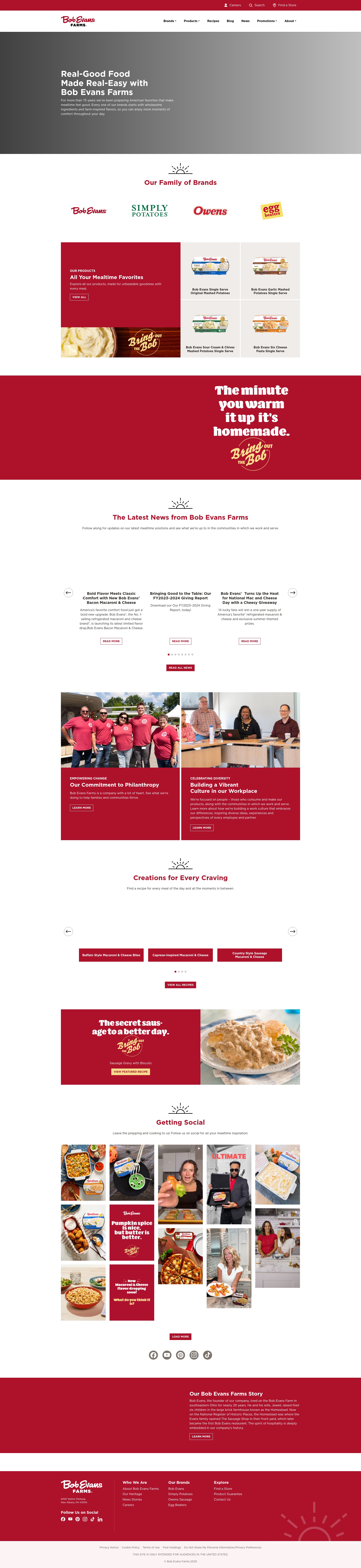 Screenshot of www.bobevansgrocery.com