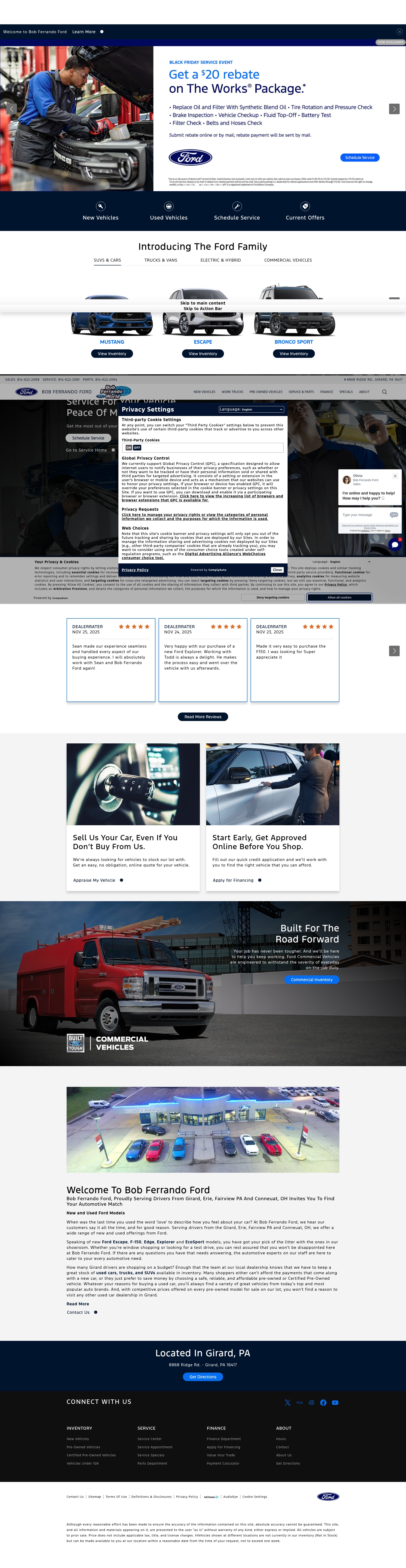 Screenshot of www.bobferrandoford.com