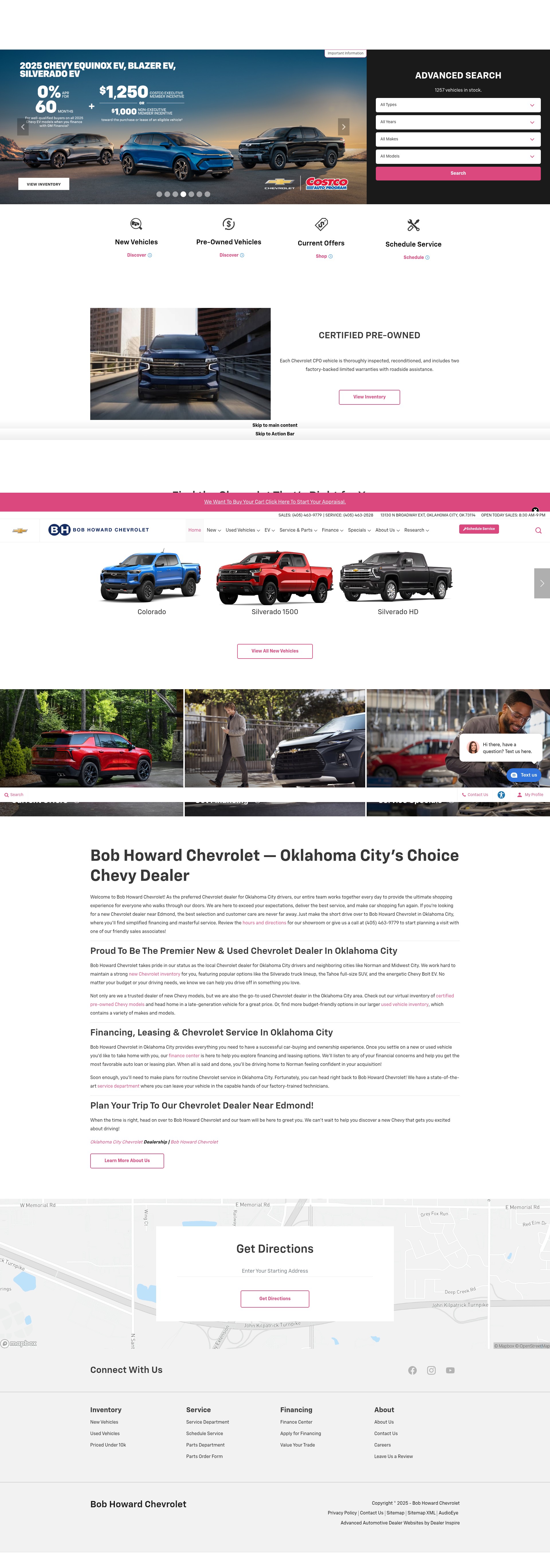 Screenshot of www.bobhowardchevrolet.com
