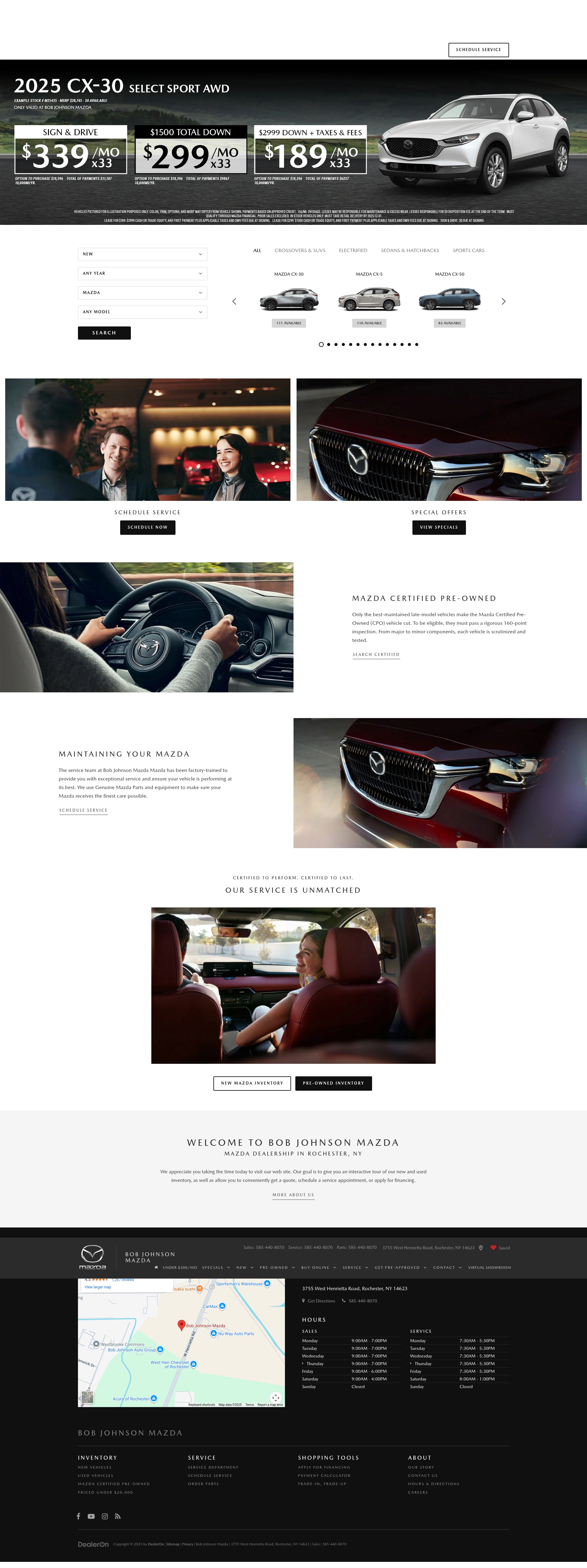 Screenshot of www.bobjohnsonmazda.com