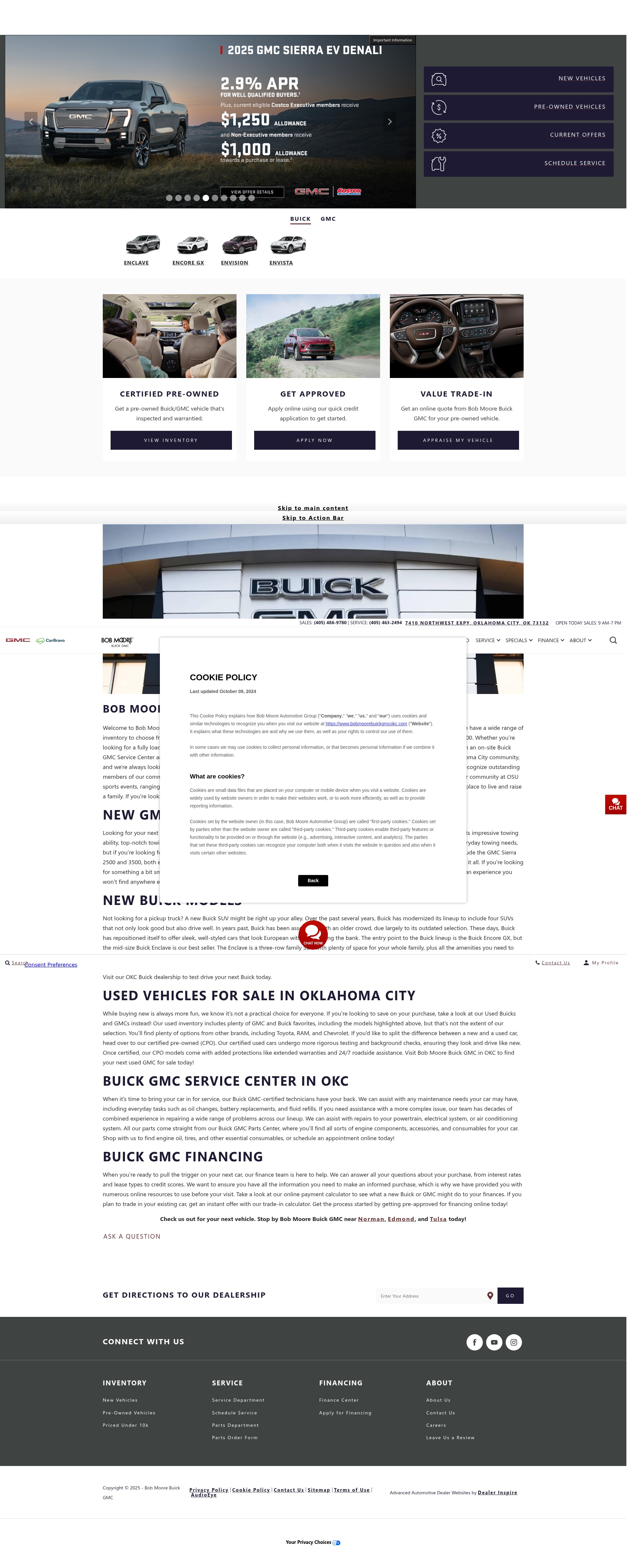 Screenshot of www.bobmoorebuickgmcokc.com