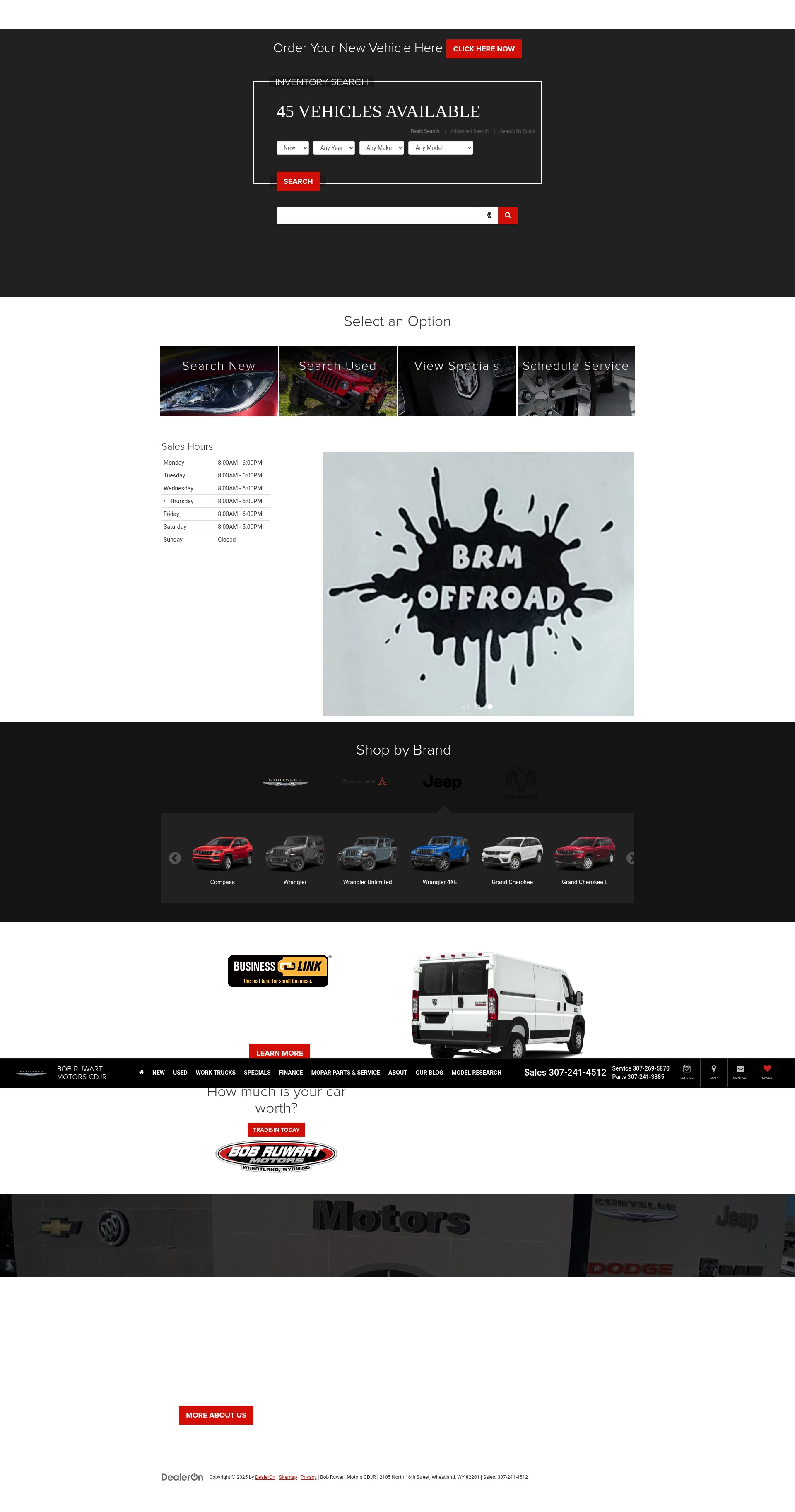 Screenshot of www.bobruwartmotorschryslerdodgejeep.com