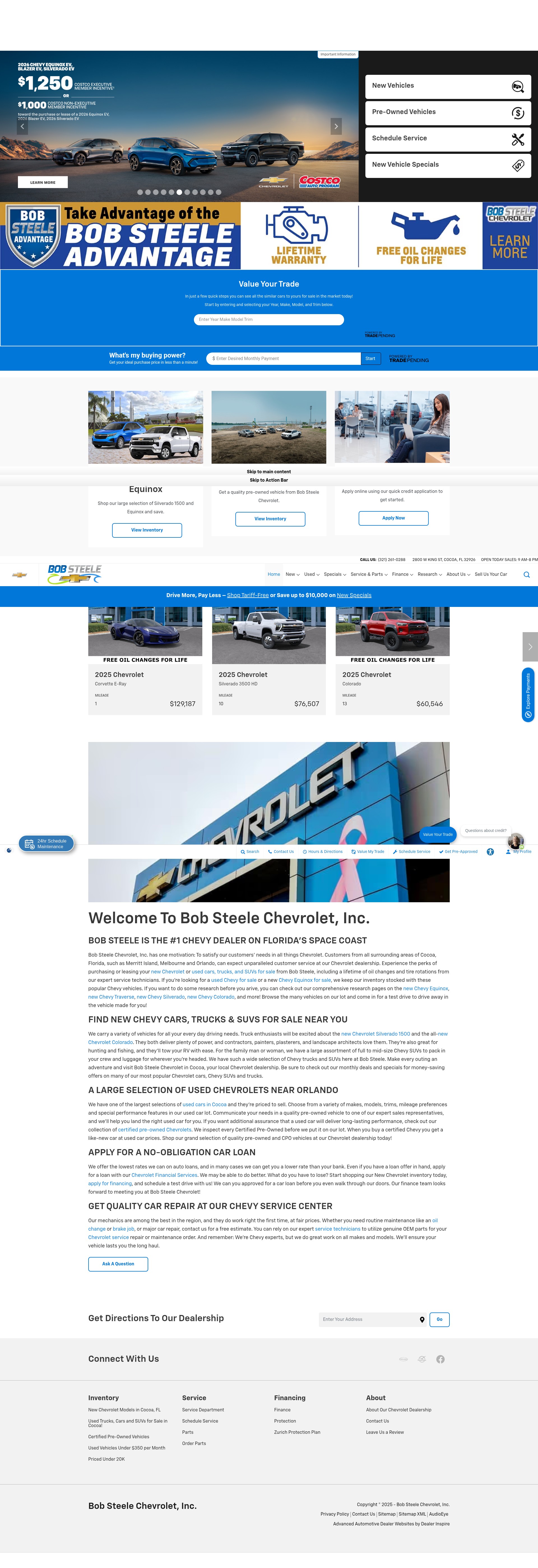 Screenshot of www.bobsteelechevy.com
