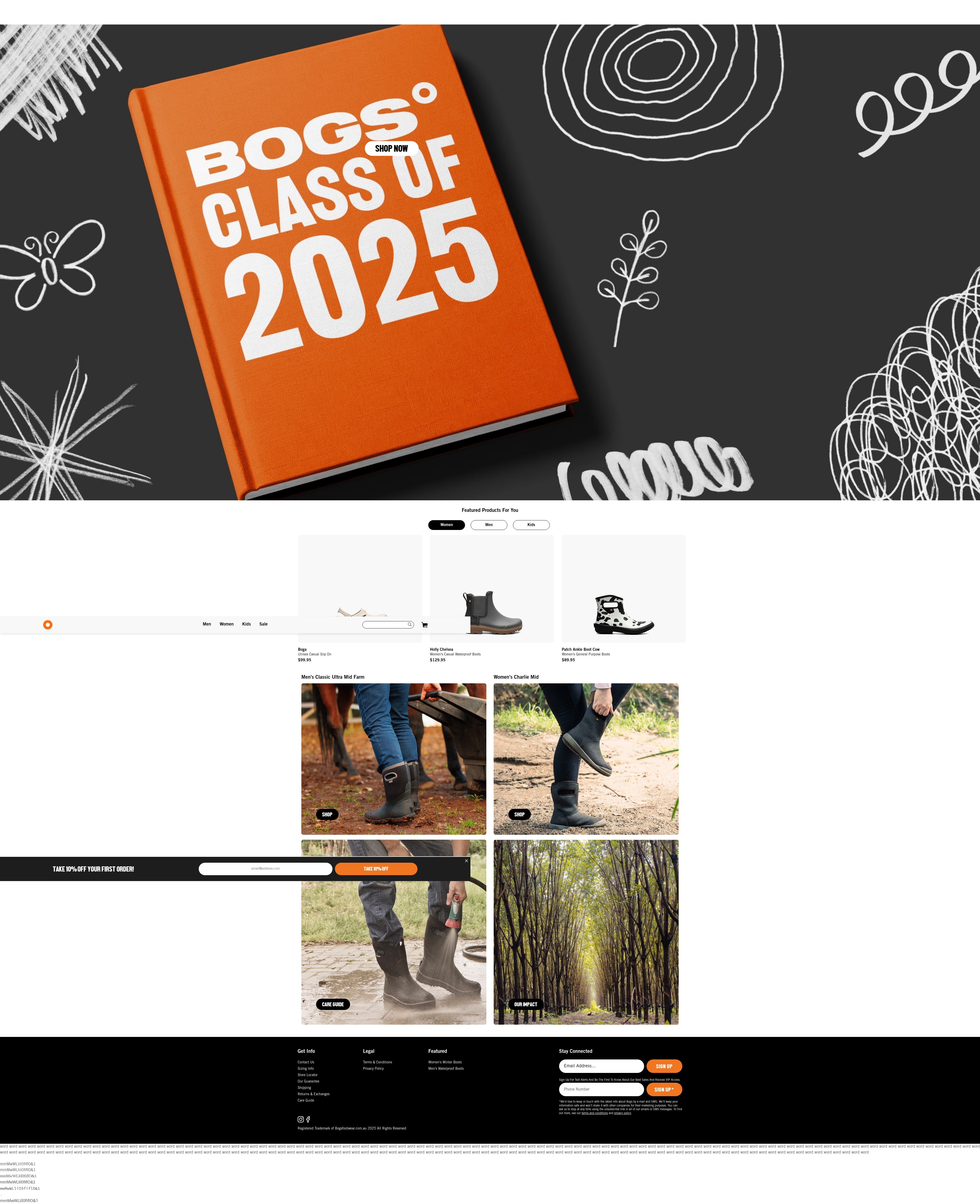Screenshot of www.bogsfootwear.com.au