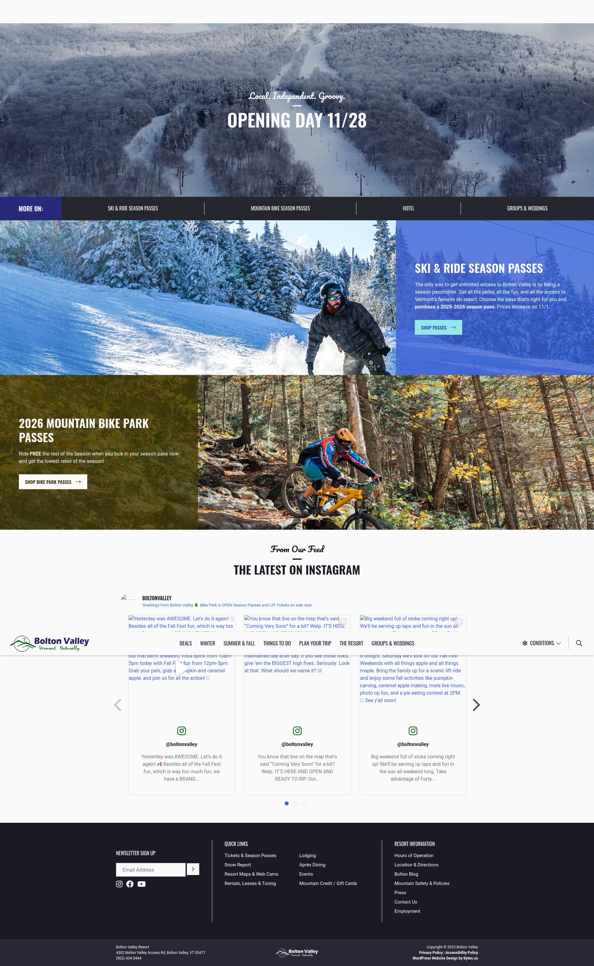 Screenshot of www.boltonvalley.com
