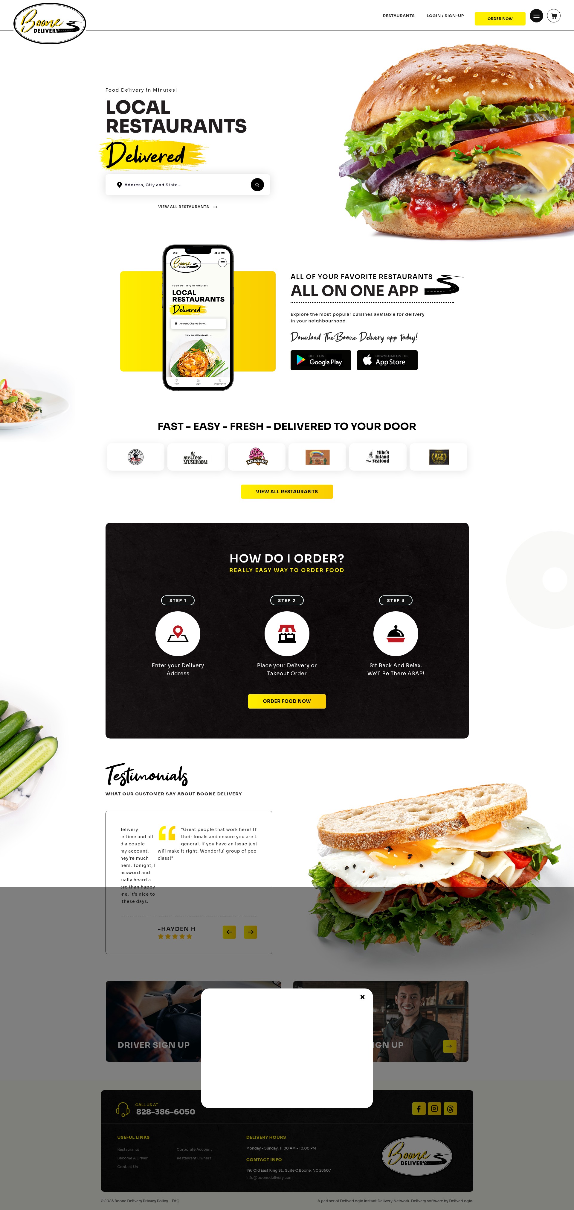 Screenshot of www.boonedelivers.com