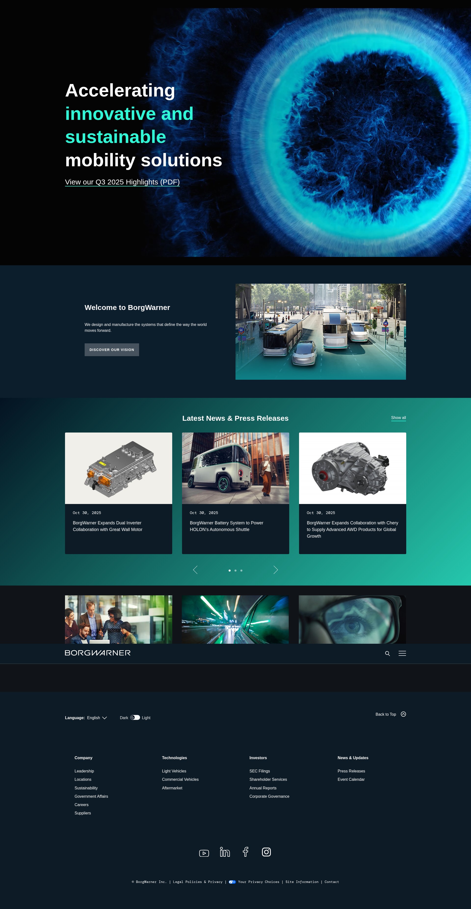 Screenshot of www.borgwarner.com