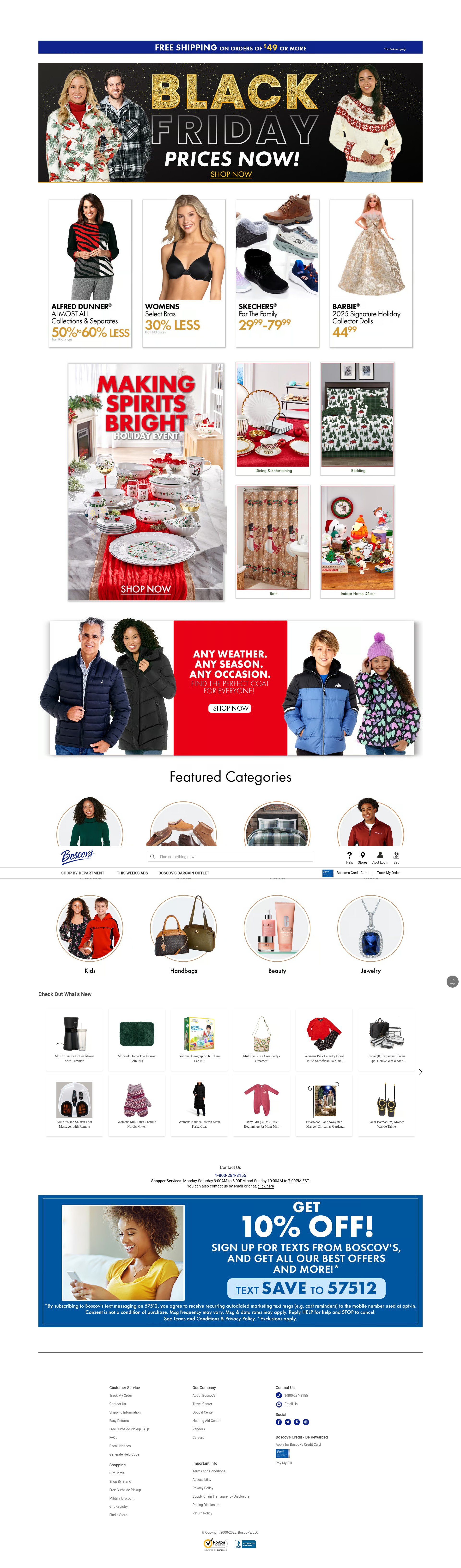 Screenshot of www.boscovs.com