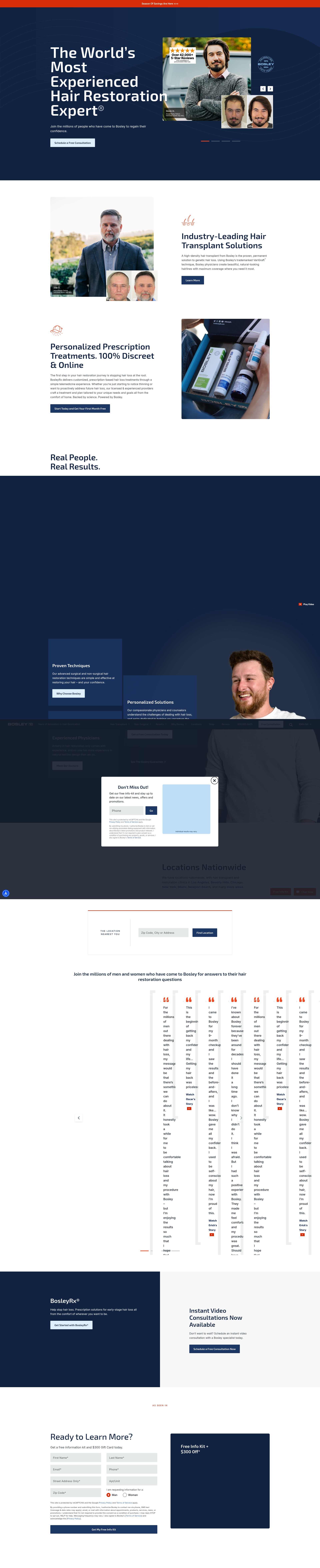 Screenshot of www.bosley.com