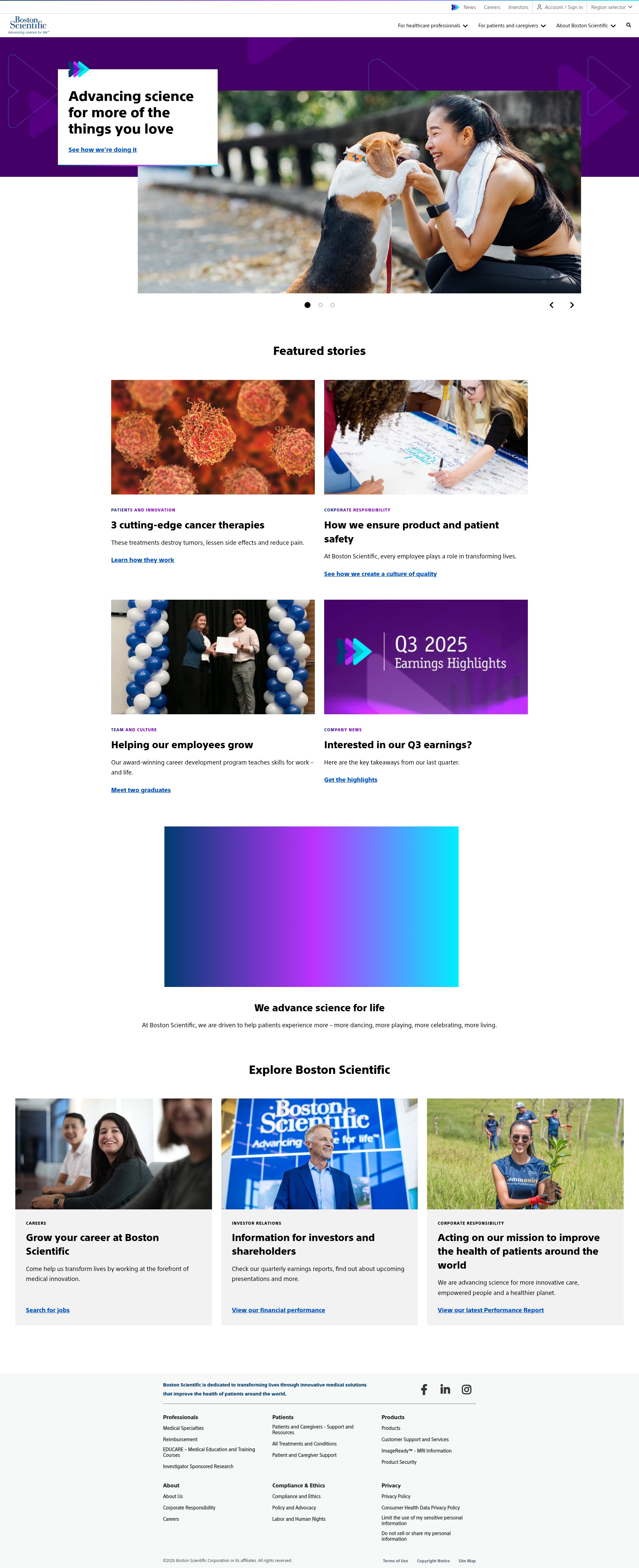Screenshot of www.bostonscientific.com